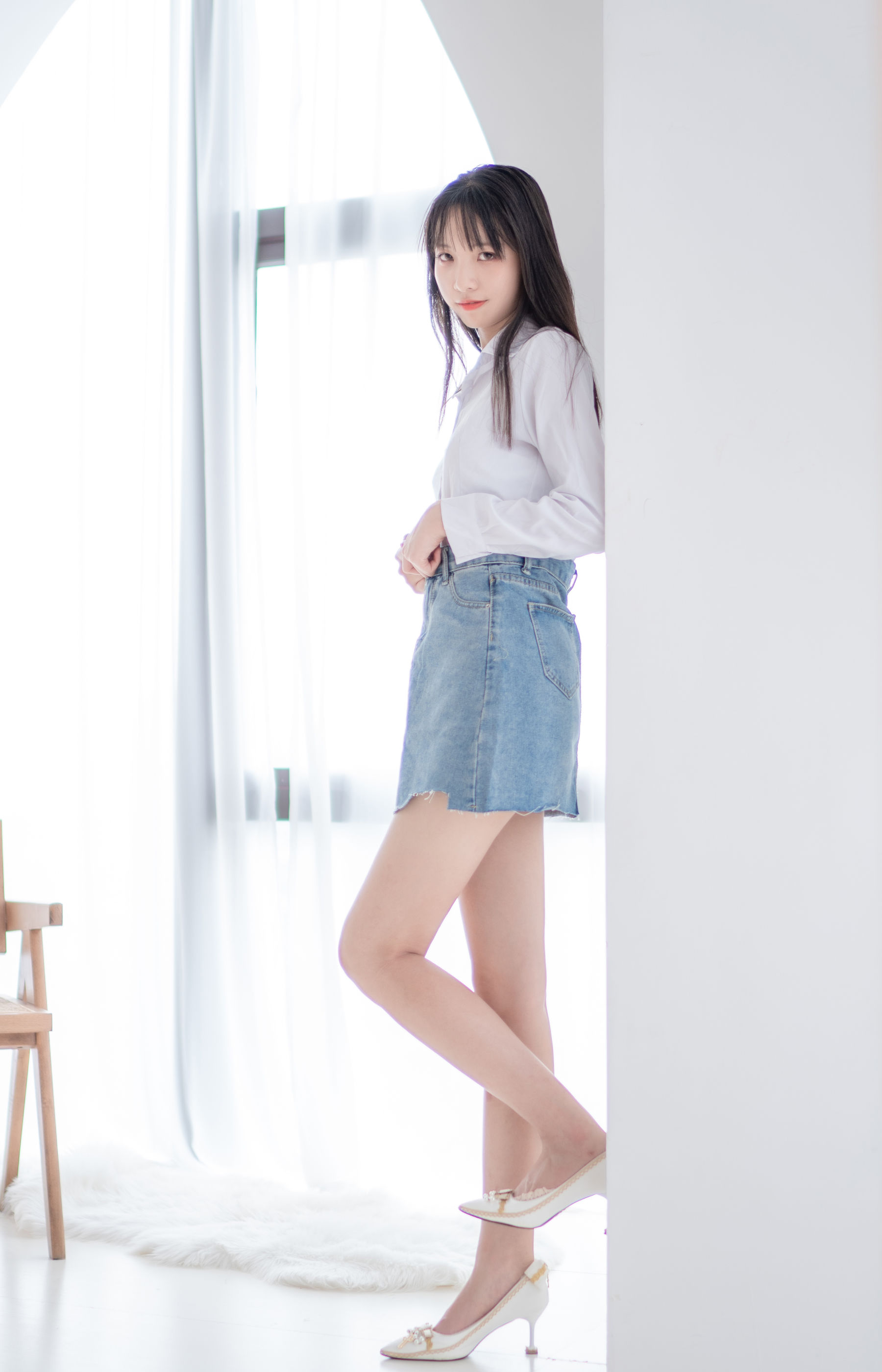 清纯妹子西瓜 – 衬衫牛仔裙 Cosplay-第49张