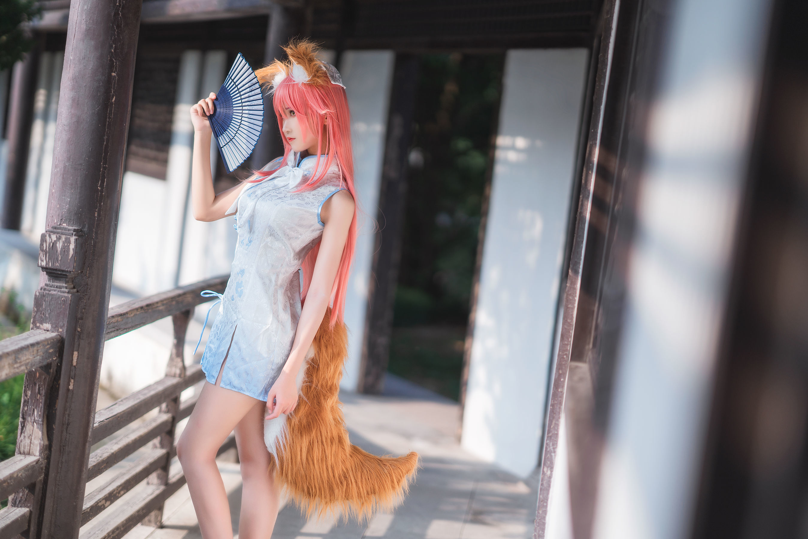微博妹子三度_69 旗袍玉藻前 Cosplay-第1张