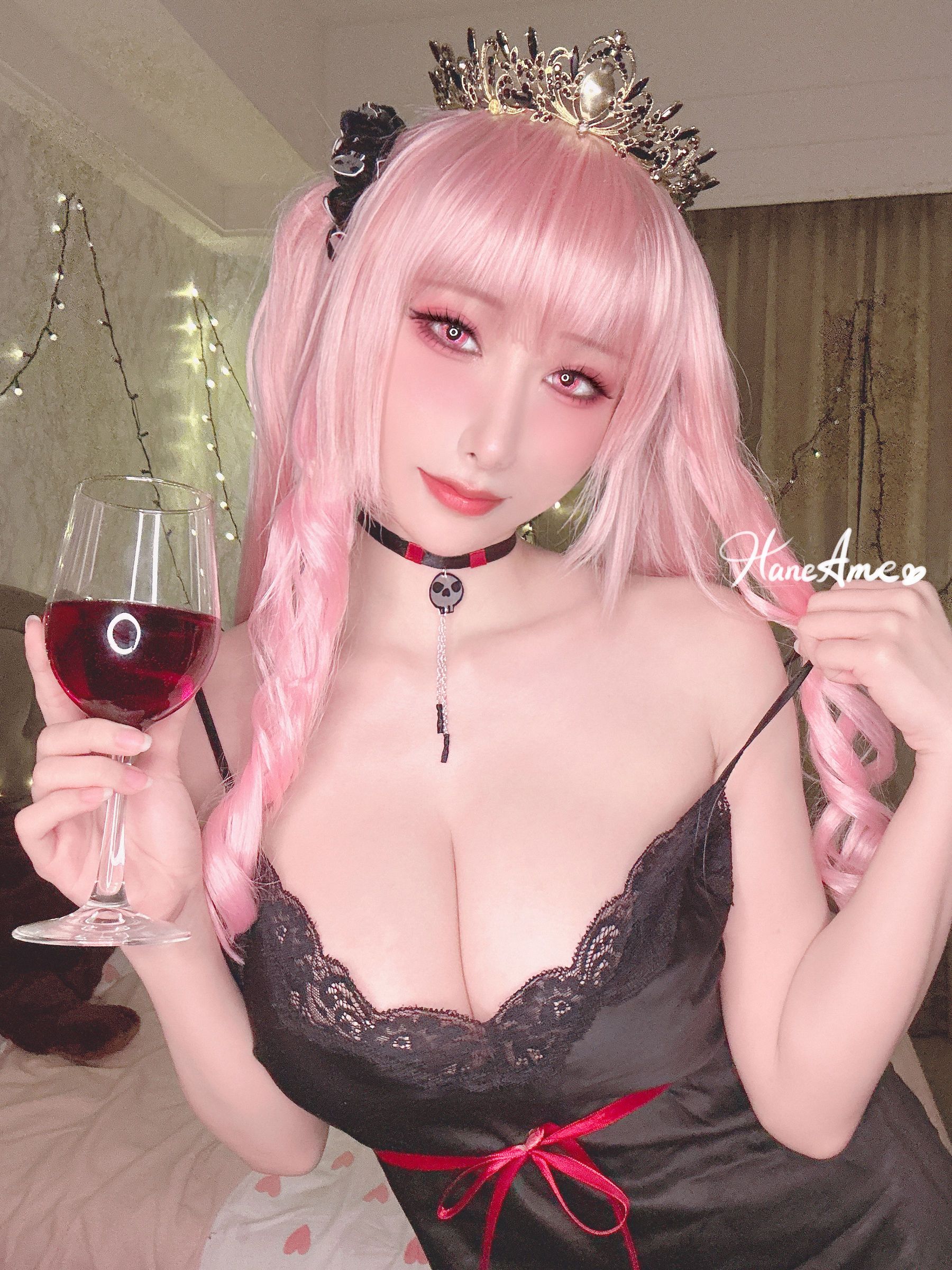 Hane 雨波写真 – Hololive Calliope 死神睡衣 Cosplay-第4张
