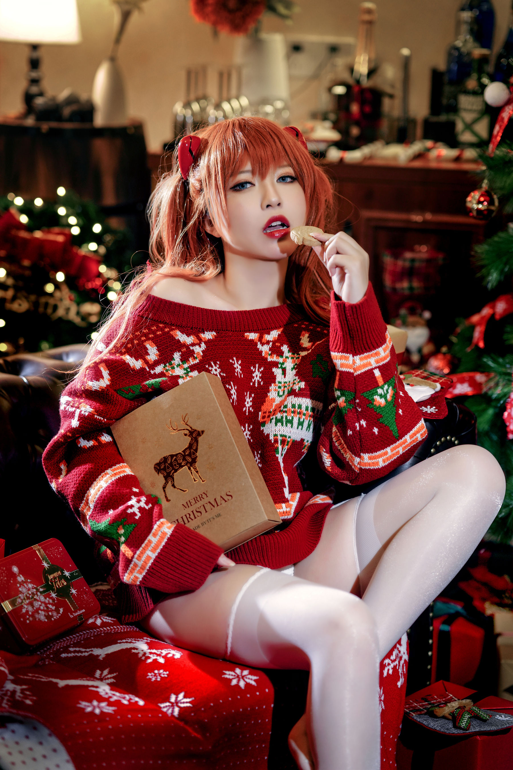 半半子 – 式波・ASUKA Christmas Cosplay-第31张