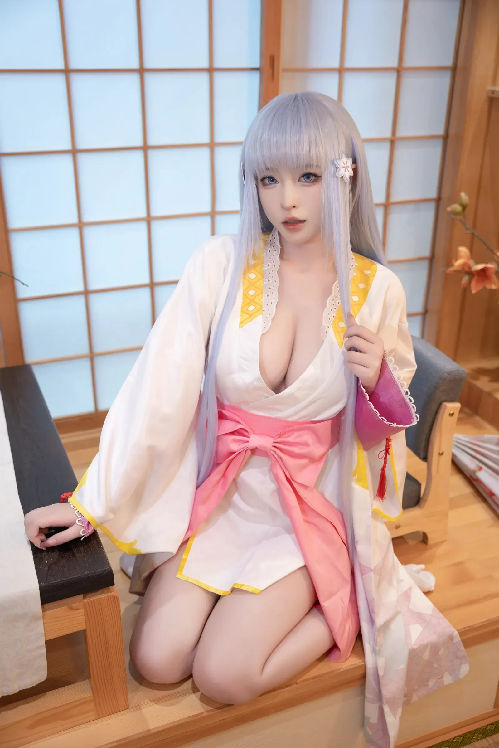 清水由乃 – 美少女万华镜 雪女原服 Cosplay-第2张