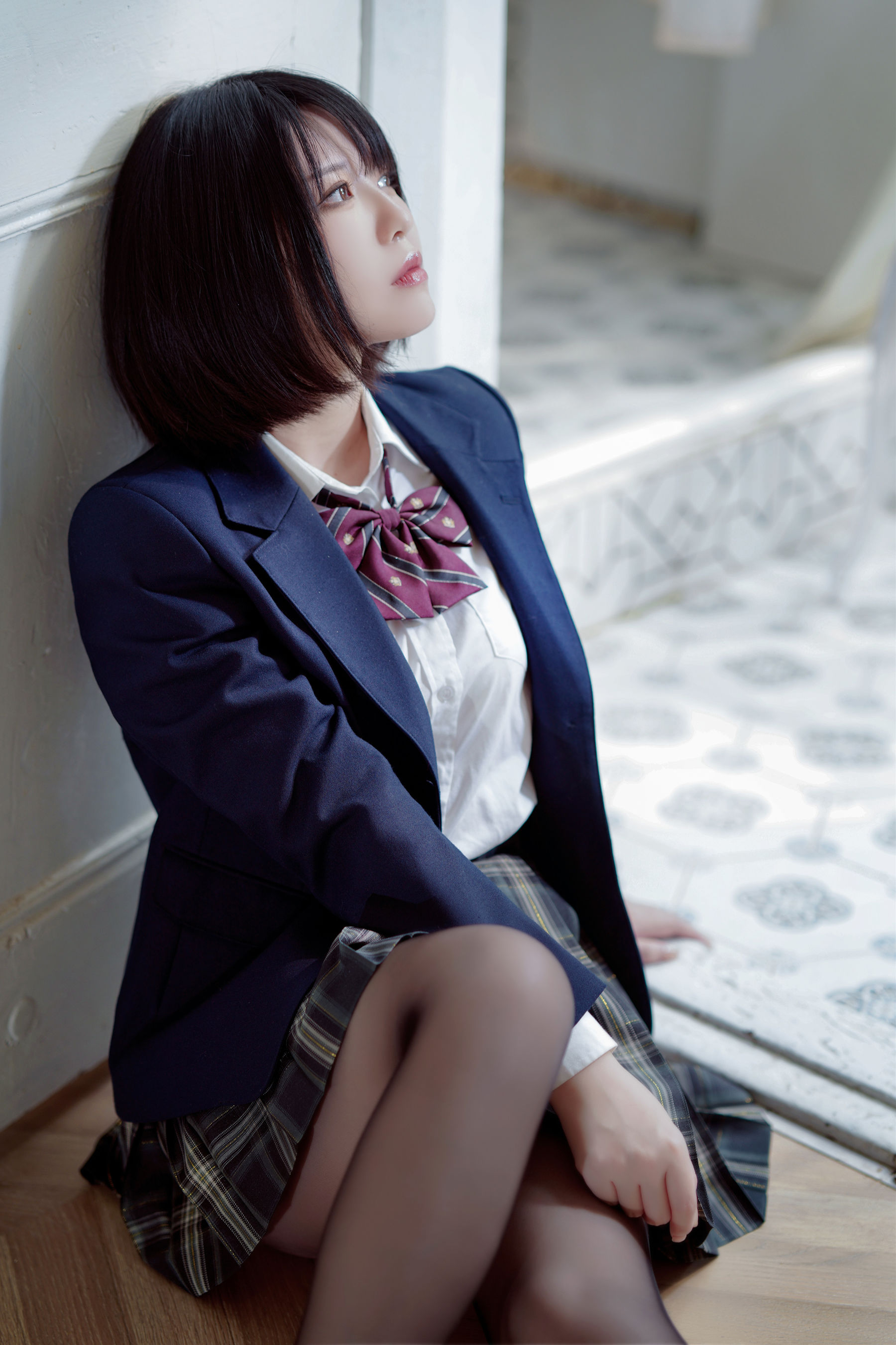 半半子 – 彼女の制服姿が好き Cosplay-第6张