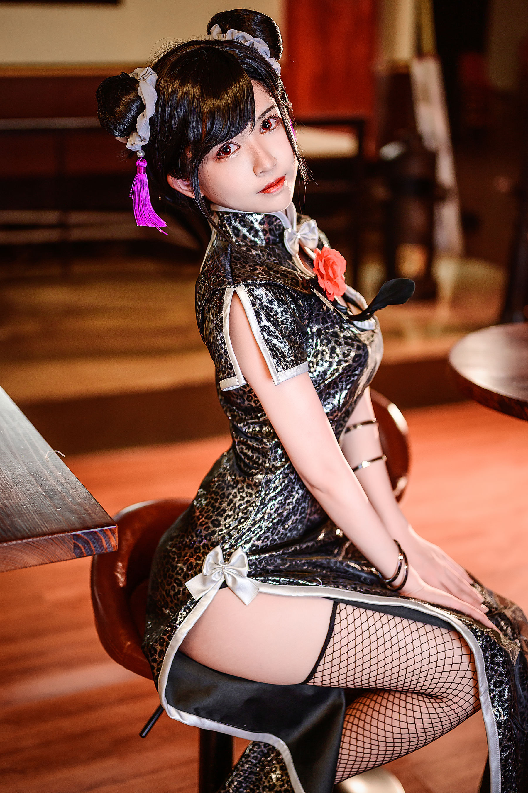 超人气Coser鳗鱼霏儿 – 蒂法旗袍 Cosplay-第1张