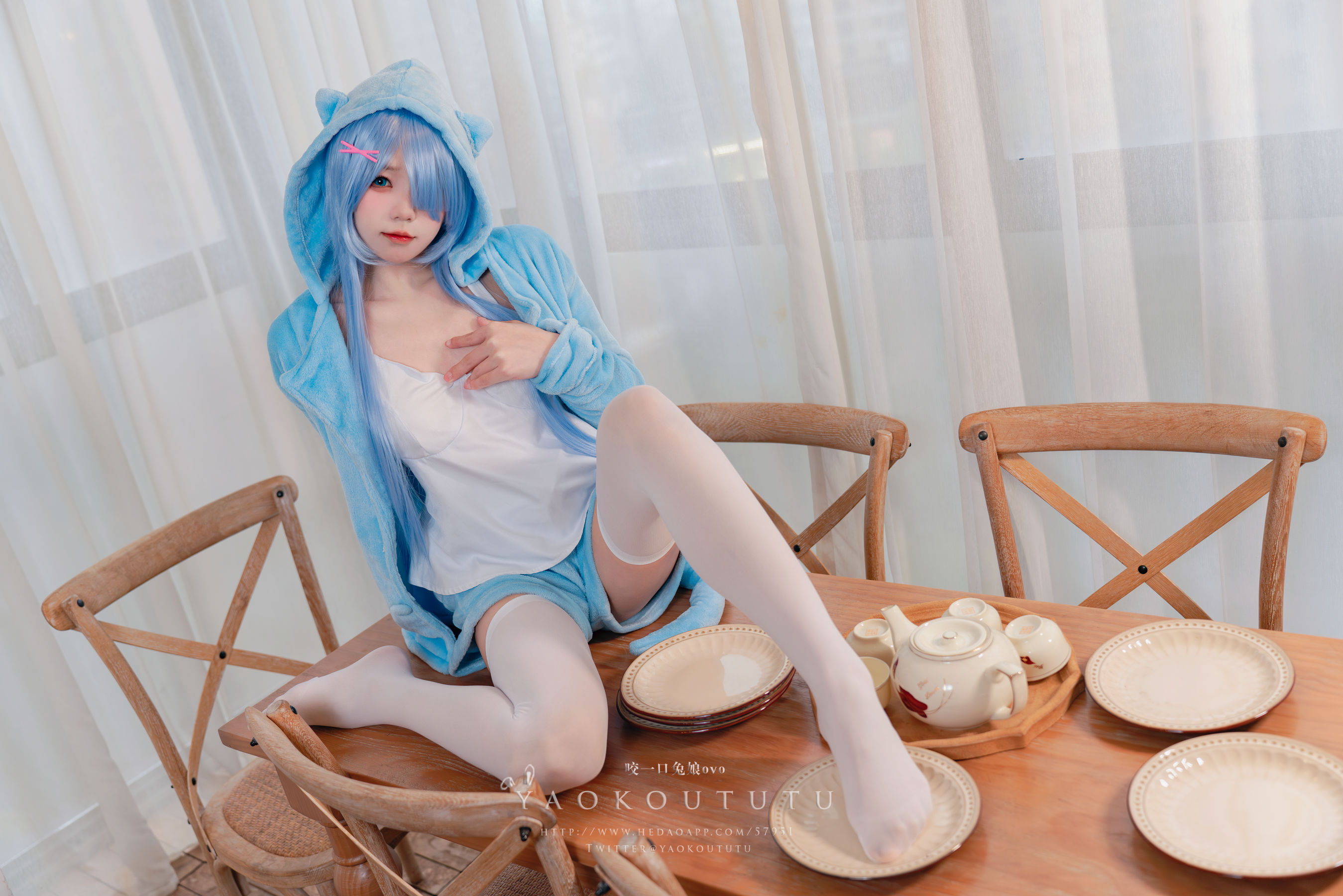 咬一口兔娘 – 蕾姆喵喵 Cosplay-第6张