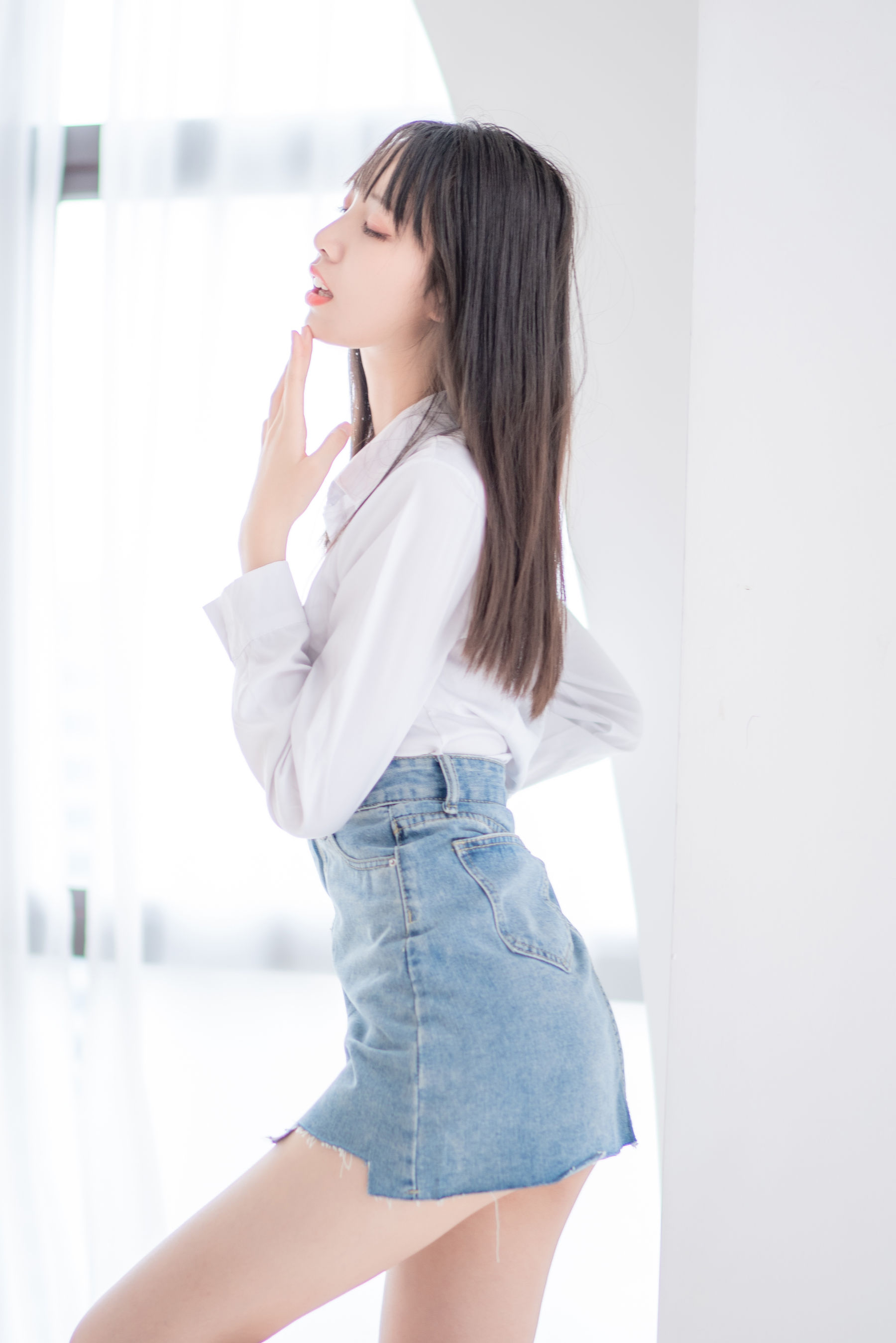 清纯妹子西瓜 – 衬衫牛仔裙 Cosplay-第8张