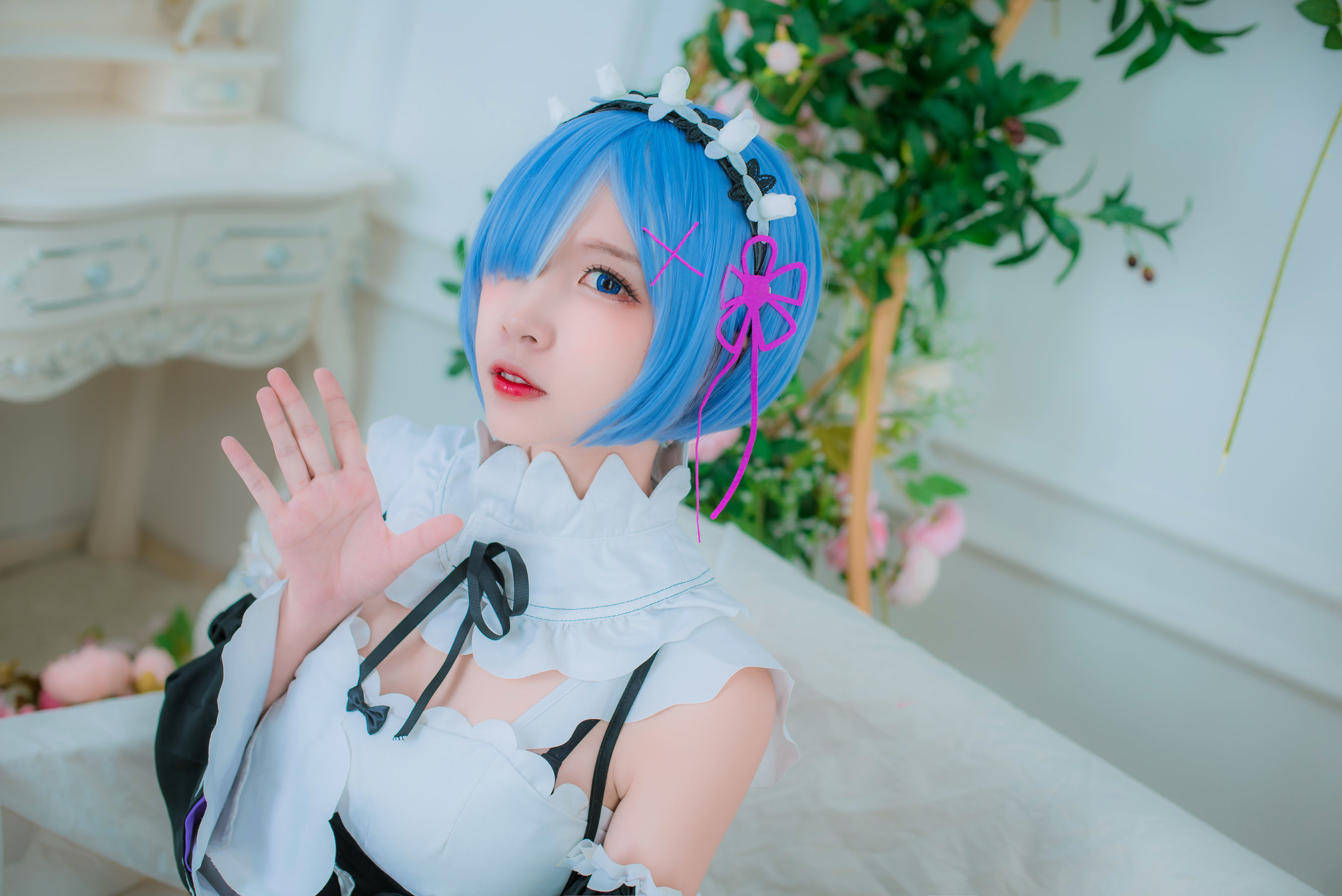 人气Coser二佐Nisa 蕾姆女仆 Cosplay-第1张