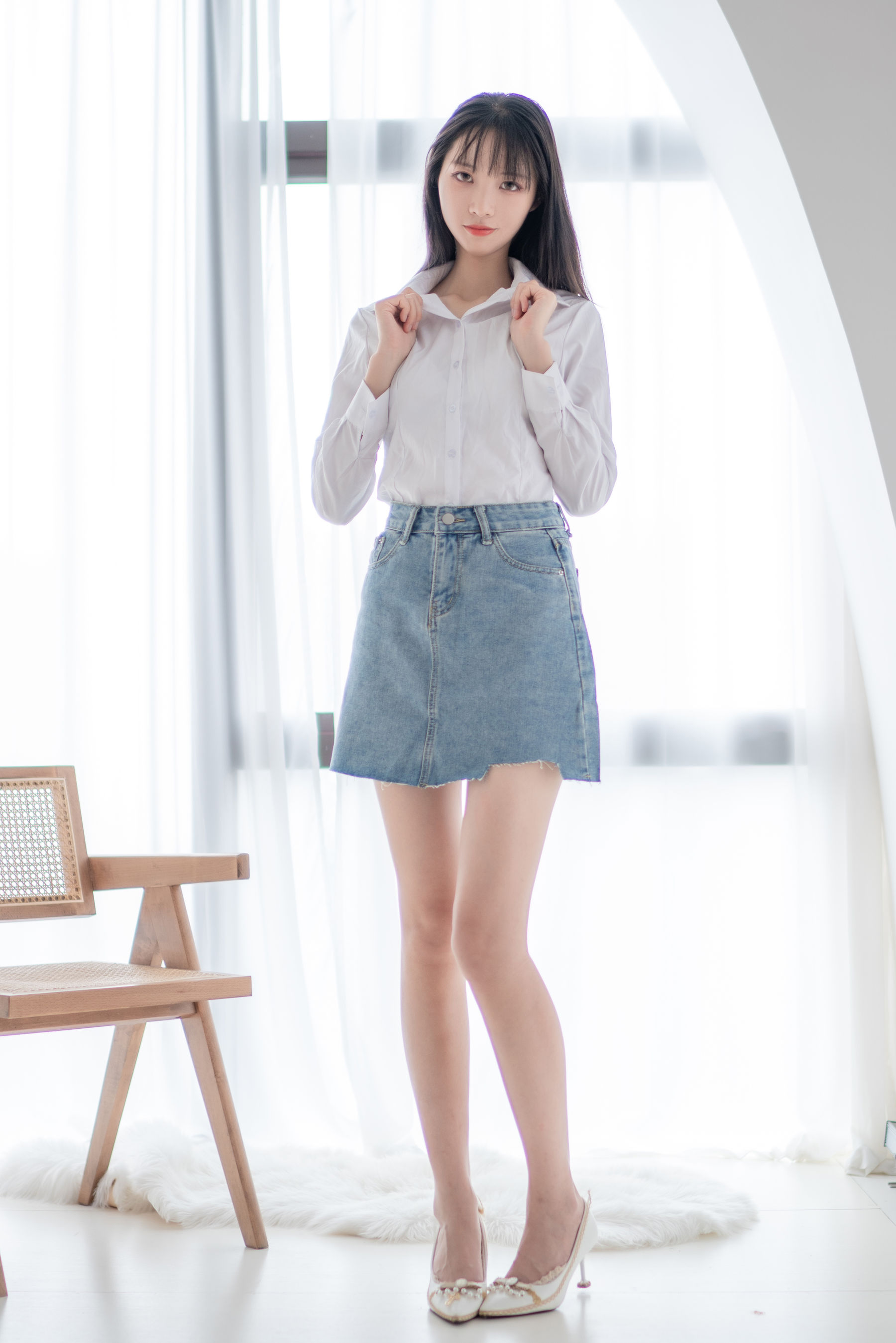 清纯妹子西瓜 – 衬衫牛仔裙 Cosplay-第5张