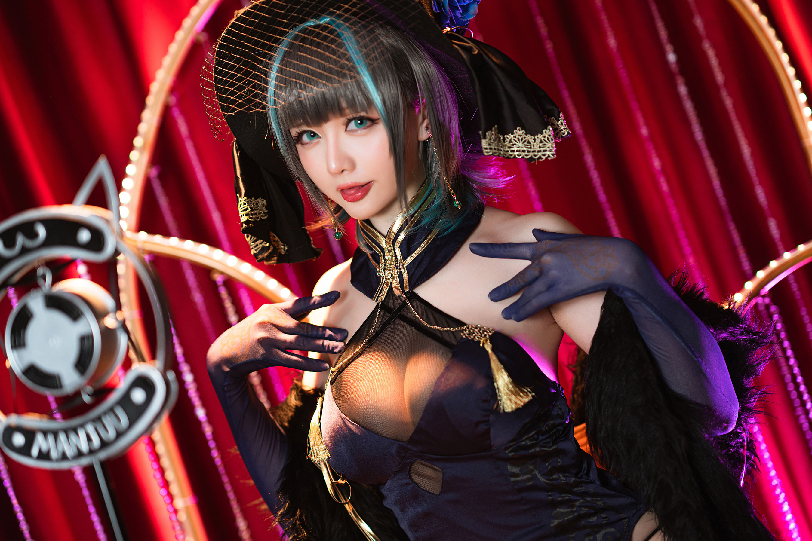 Coser小姐姐星之迟迟 – 柴郡 音乐绚烂caitsith Cosplay-第45张