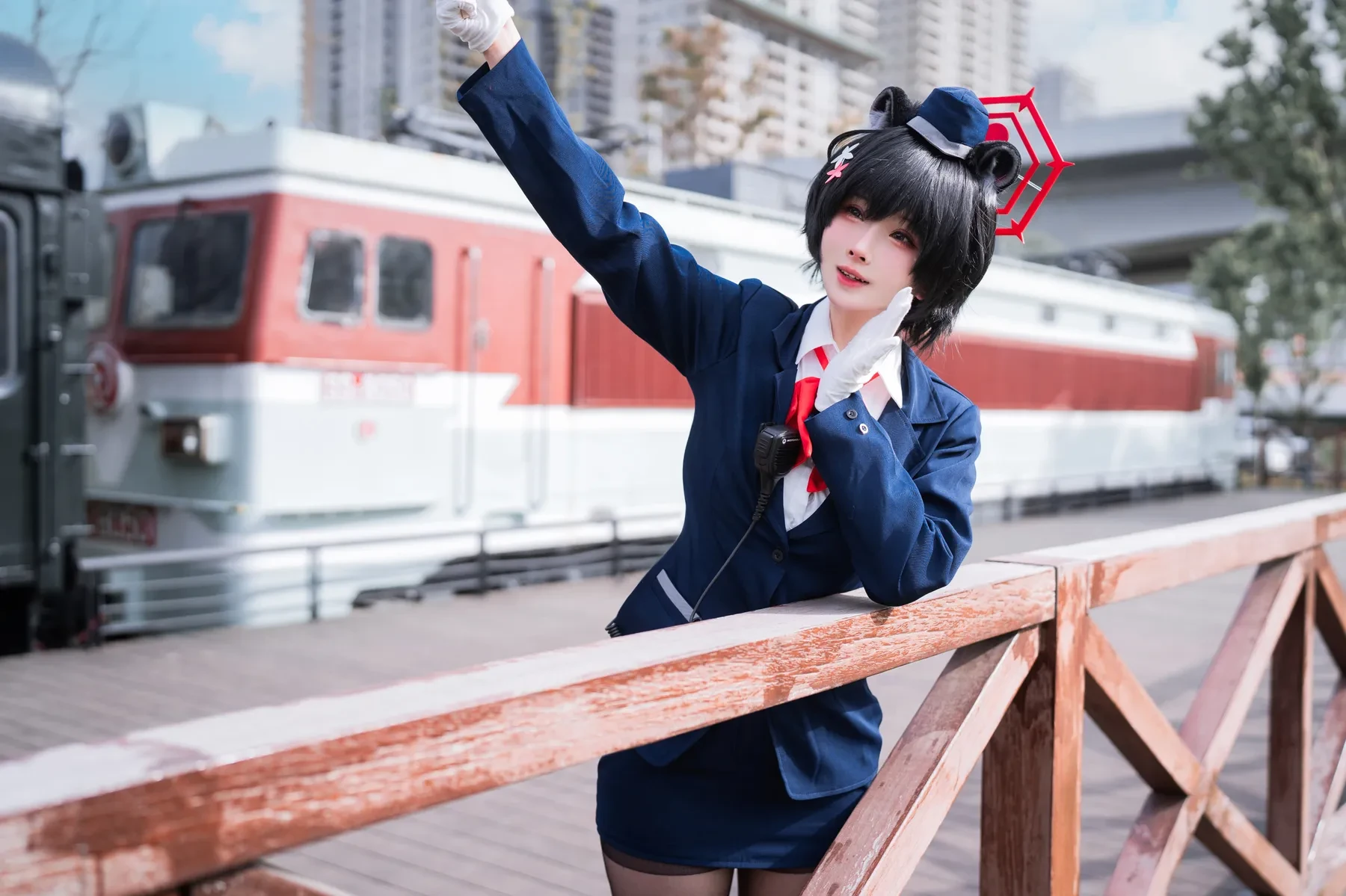 rioko凉凉子 – 蔚蓝档案 导游 椿 Cosplay-第5张