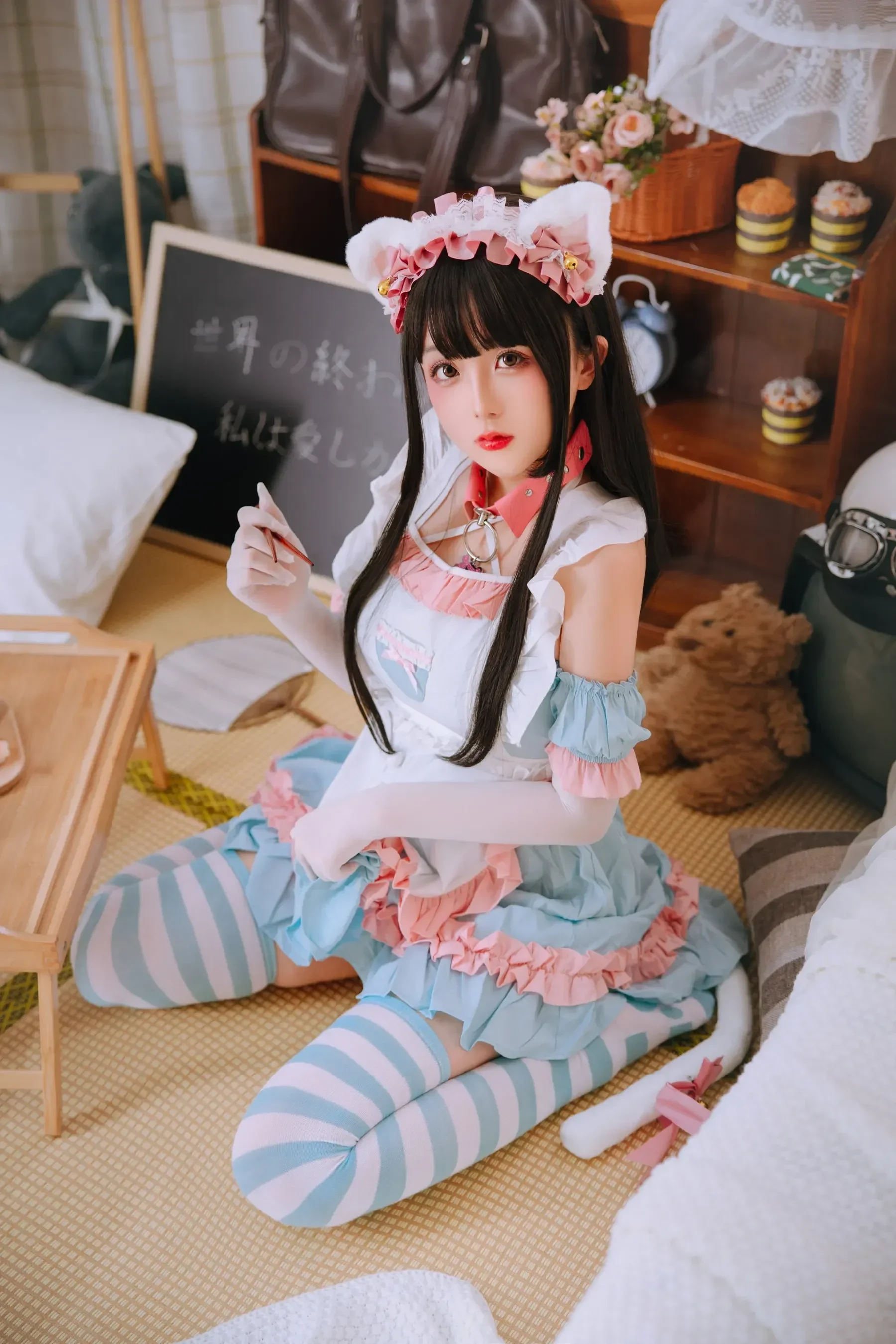 日奈娇 – 兔尾女仆 Cosplay-第4张