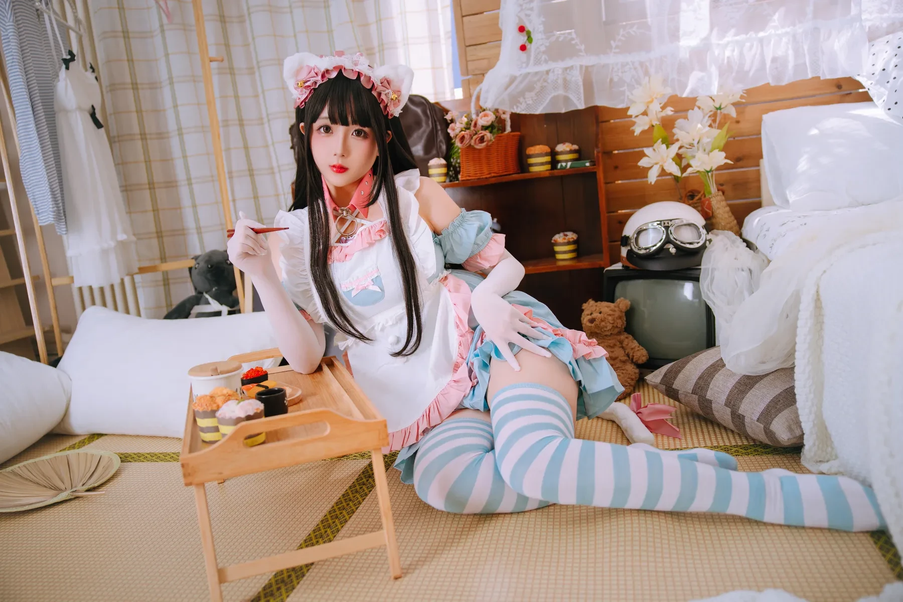 日奈娇 – 兔尾女仆 Cosplay-第3张