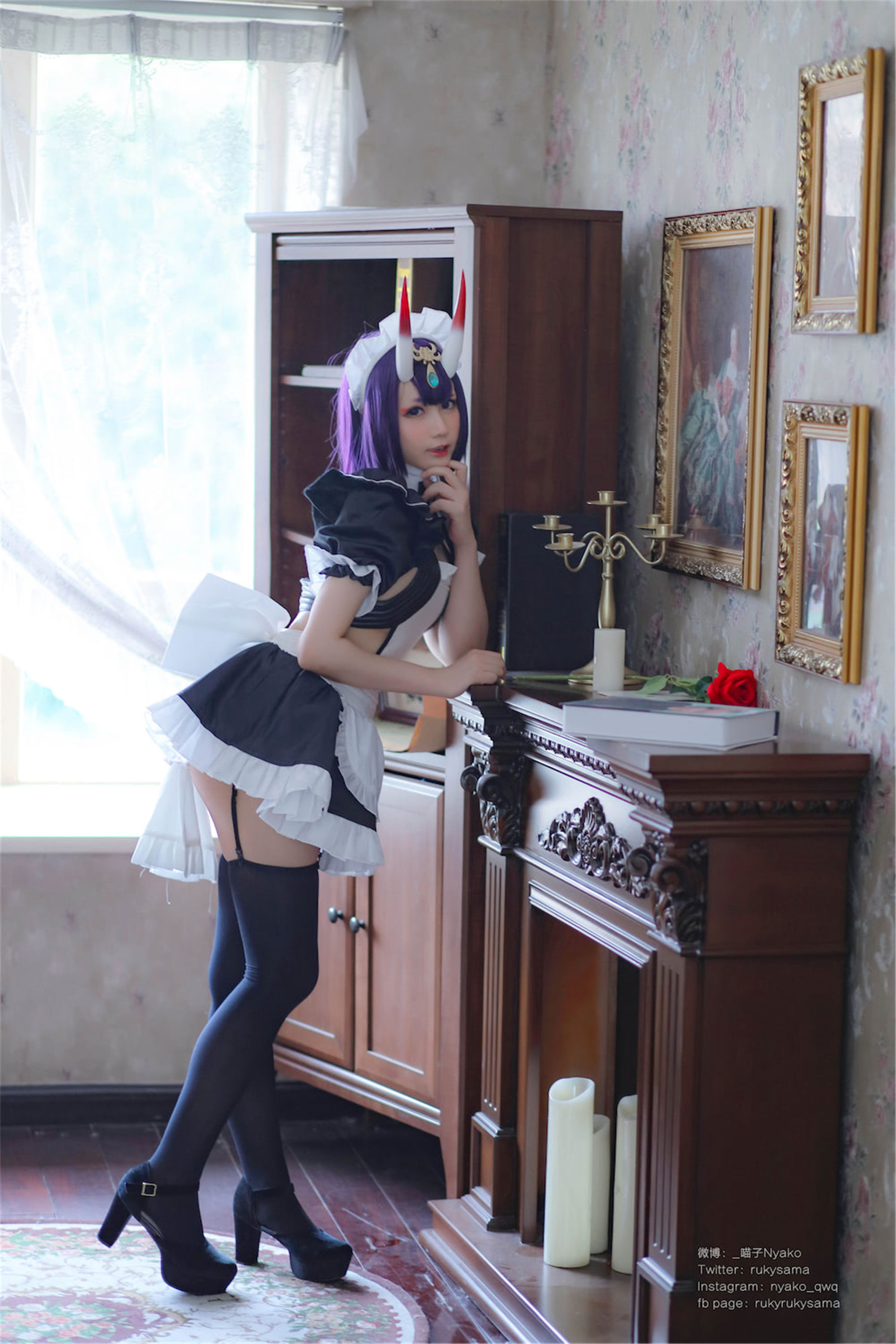 萌妹子Nyako喵子 – 酒吞童子女仆 Cosplay-第1张