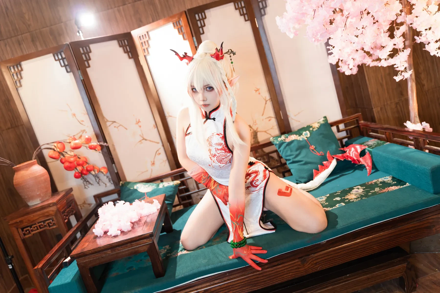 小和甜酒橙风千雅 – 明日方舟年夕旗袍双人御守 Cosplay-第99张