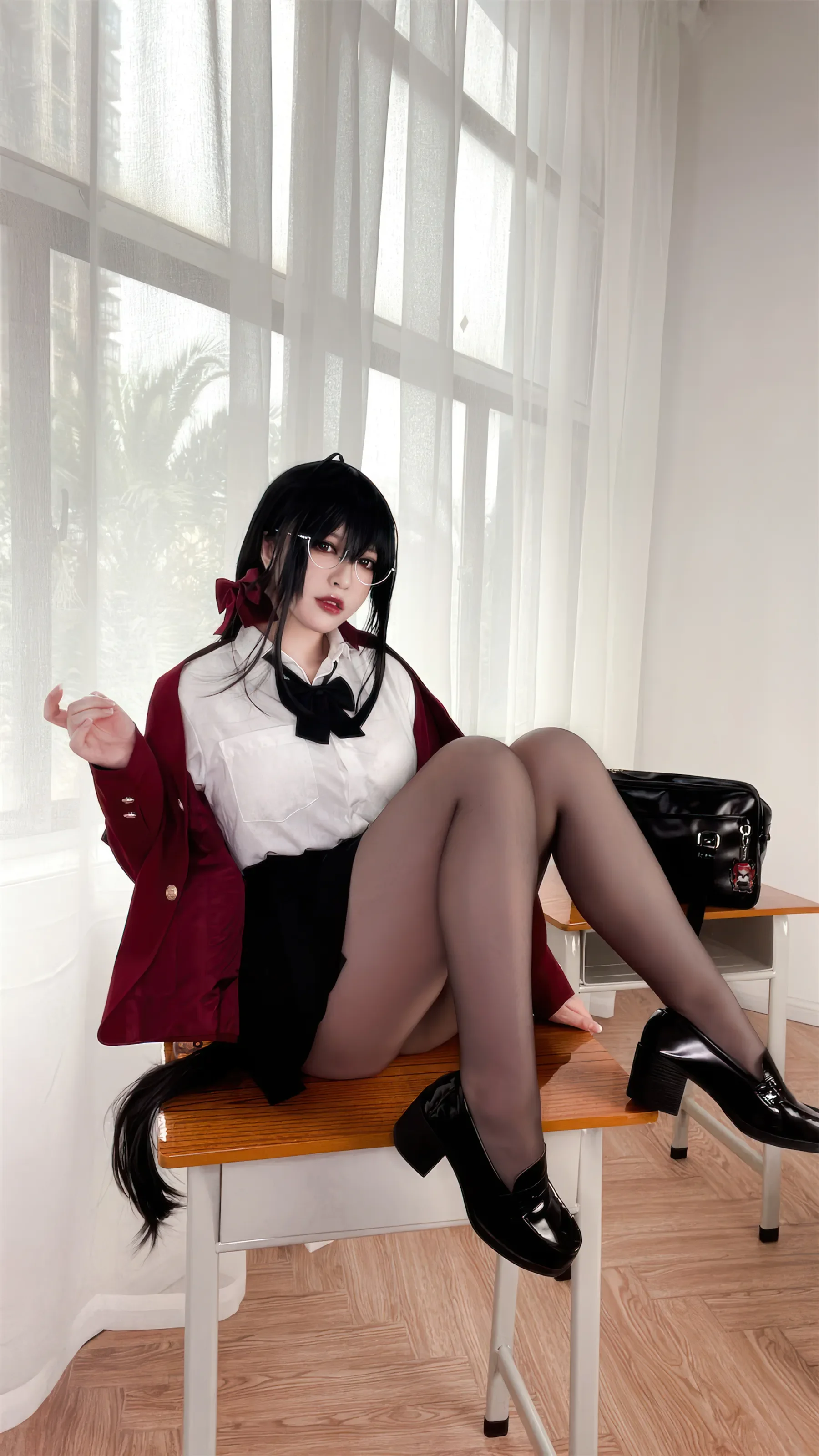 半半子 – 大凤 风纪委员 Cosplay-第5张
