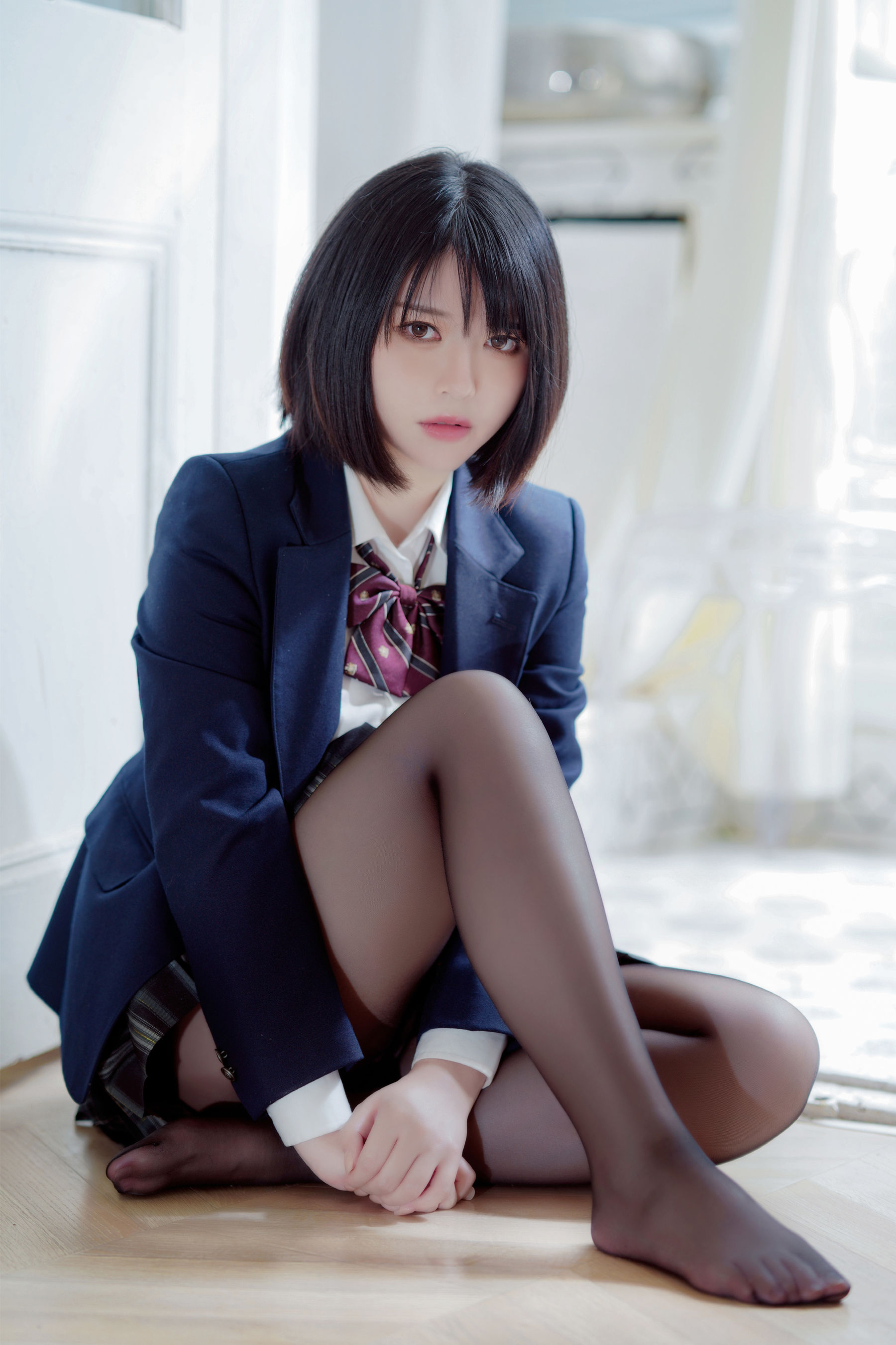 半半子 – 彼女の制服姿が好き Cosplay-第2张