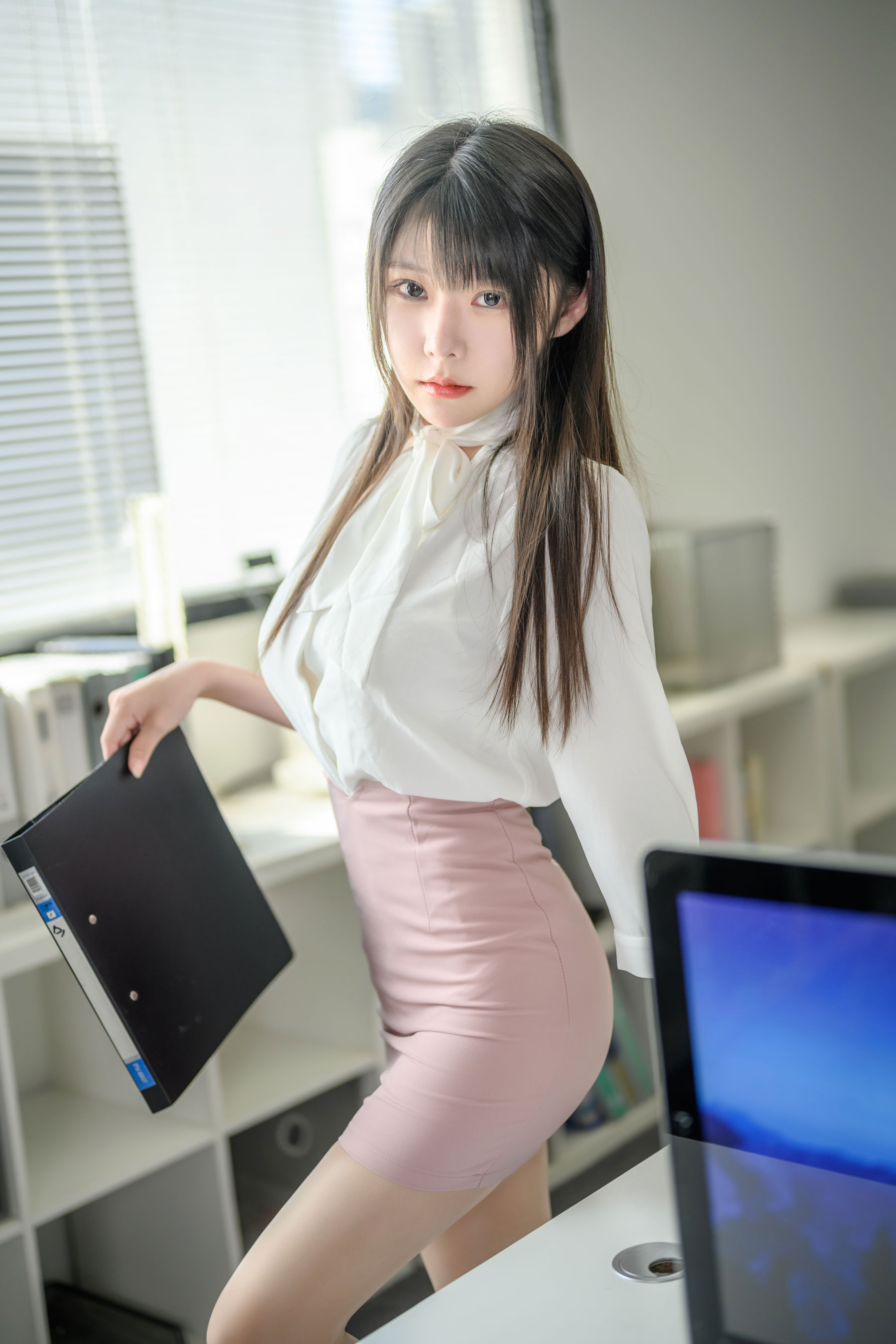 香草喵露露 – 粉白裙子 Cosplay-第40张