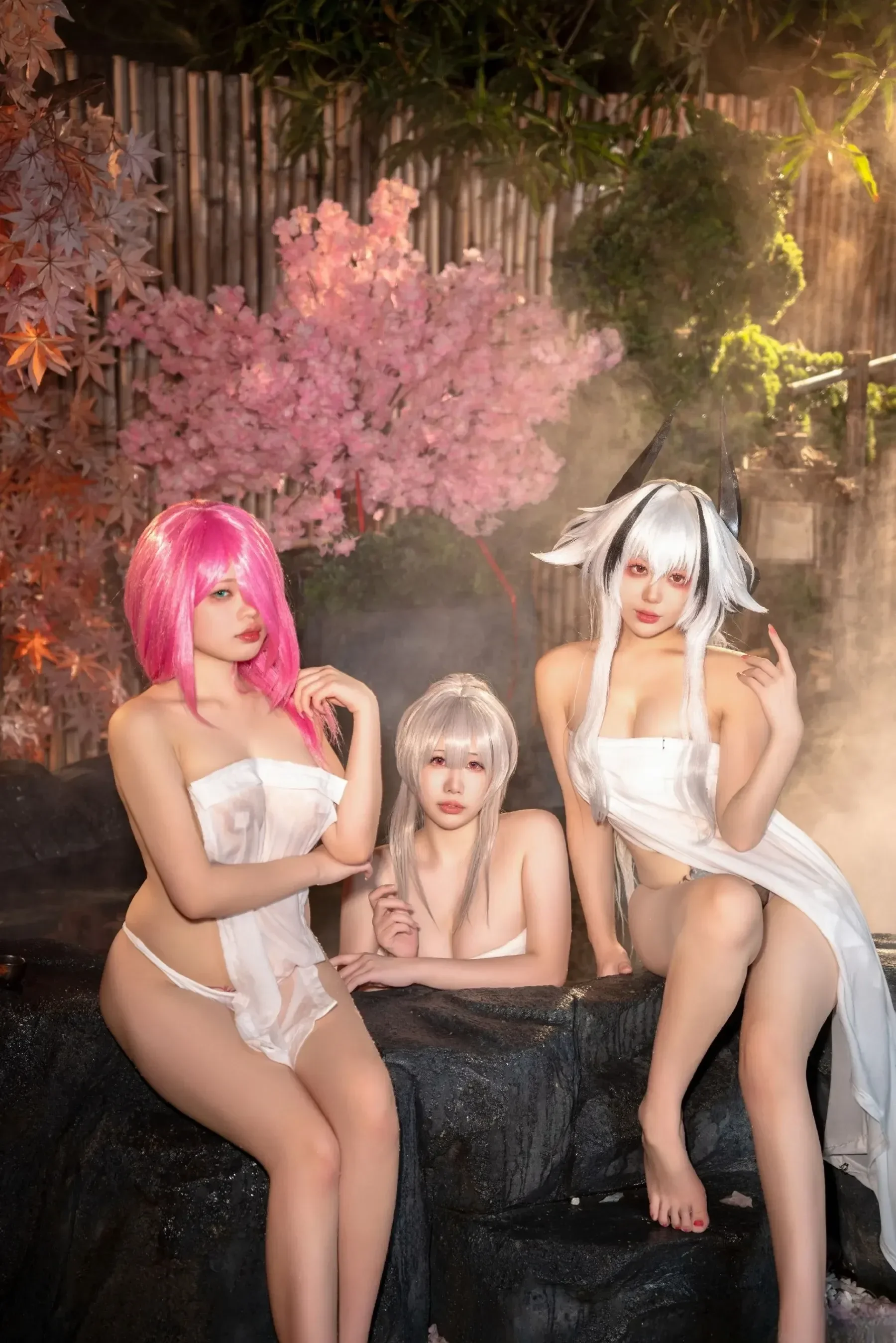 九言小瑶幺幺喜茶苍苍子 – 碧蓝 温泉之旅 Cosplay-第31张