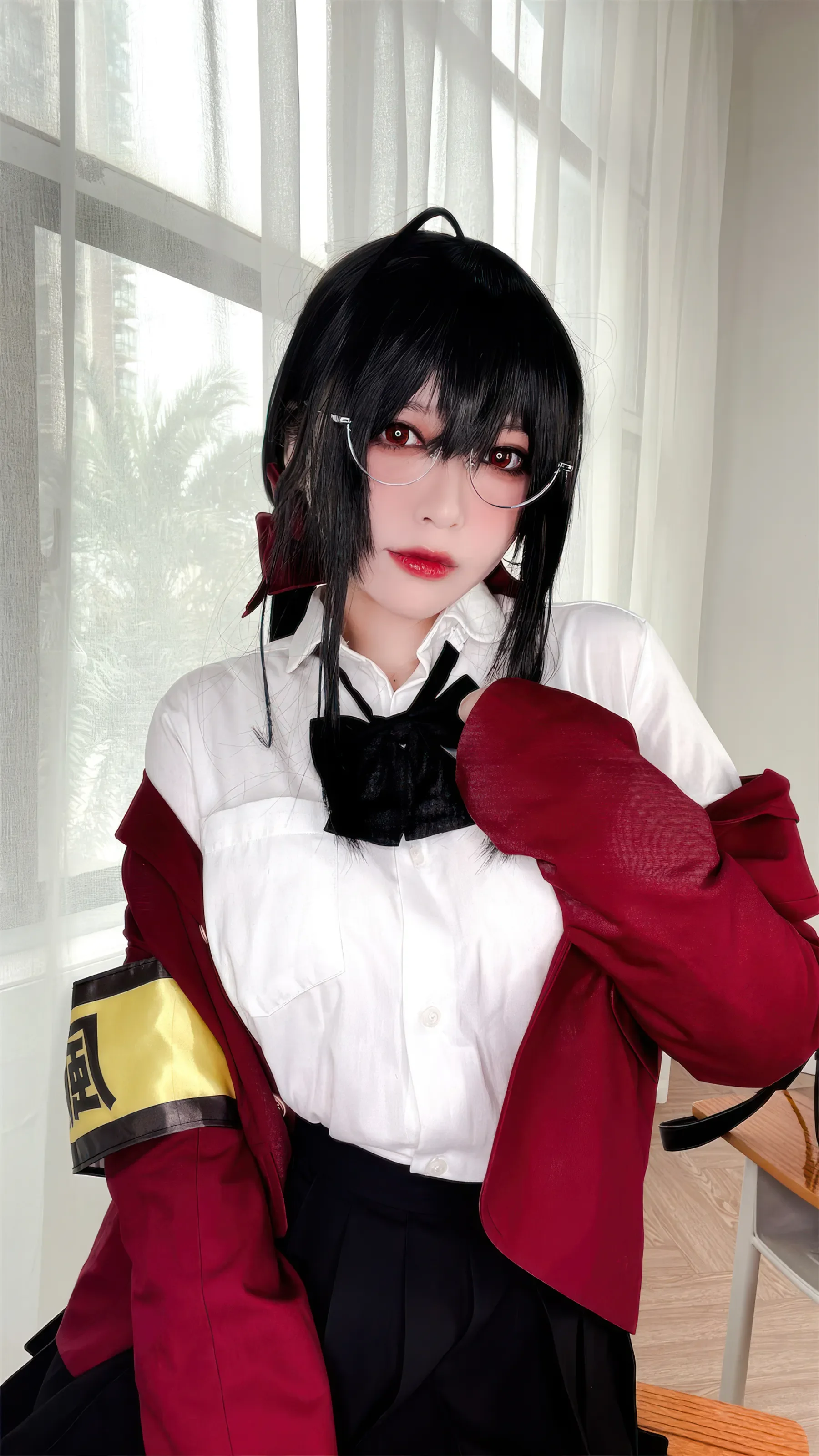 半半子 – 大凤 风纪委员 Cosplay-第53张