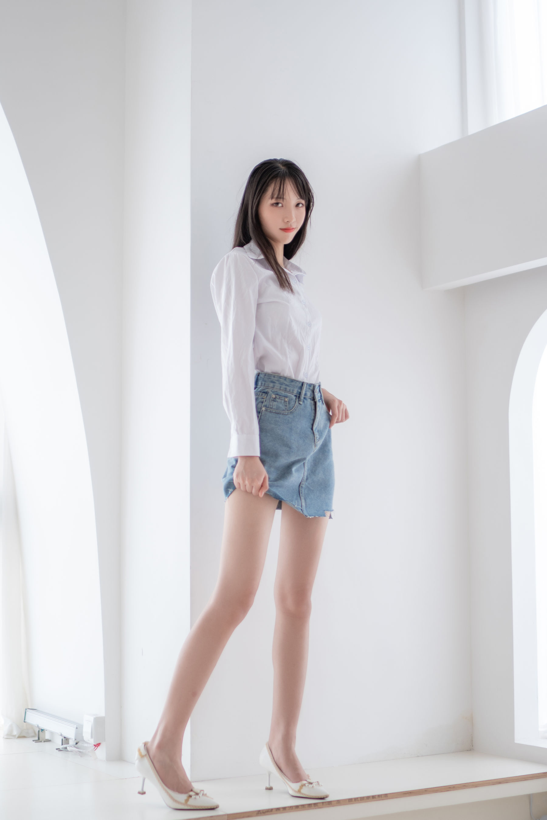 清纯妹子西瓜 – 衬衫牛仔裙 Cosplay-第3张