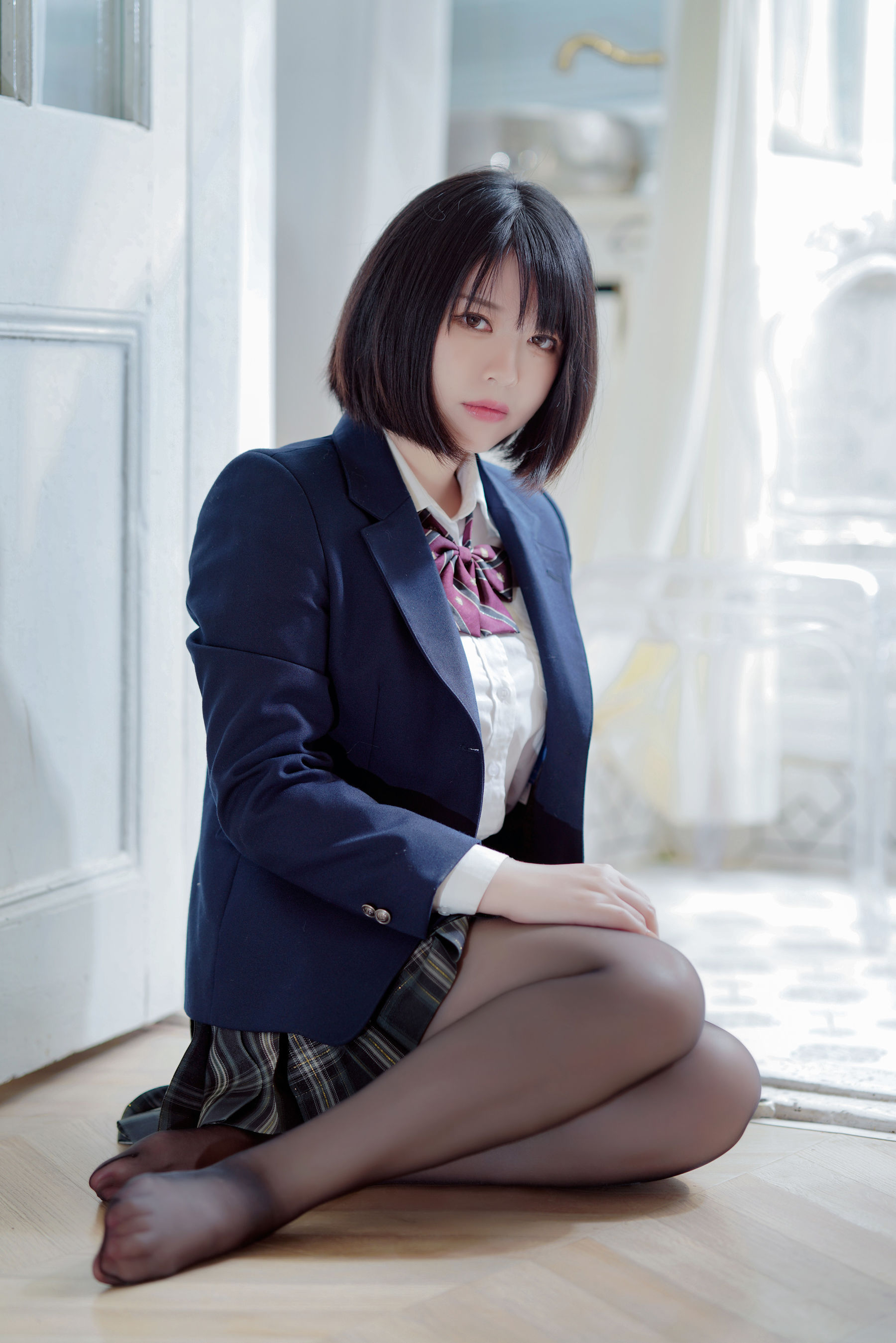 半半子 – 彼女の制服姿が好き Cosplay-第3张