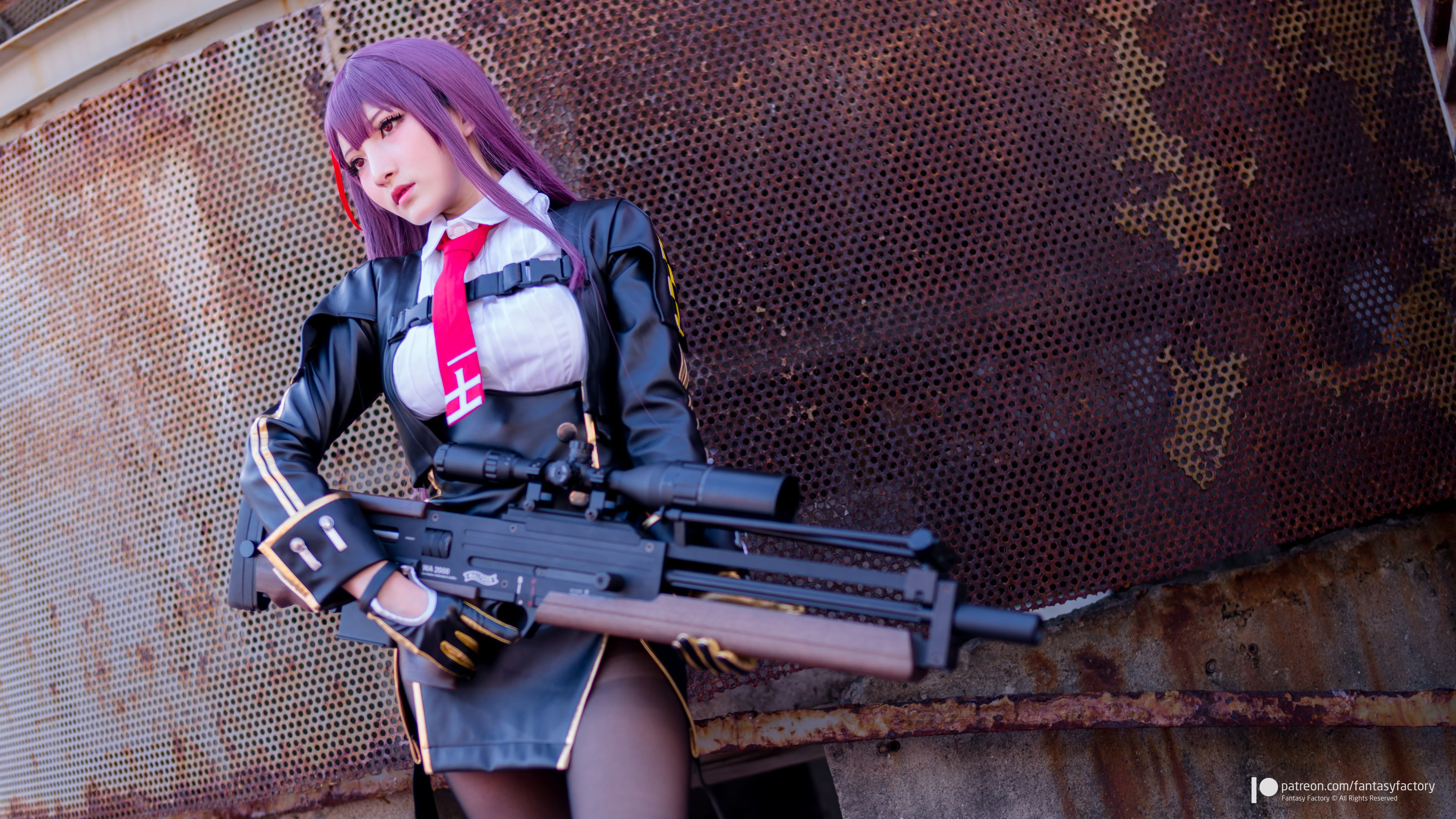 [Fantasy Factory] 小丁Cosplay – 黑丝 黑胶 女杀手 Cosplay-第4张