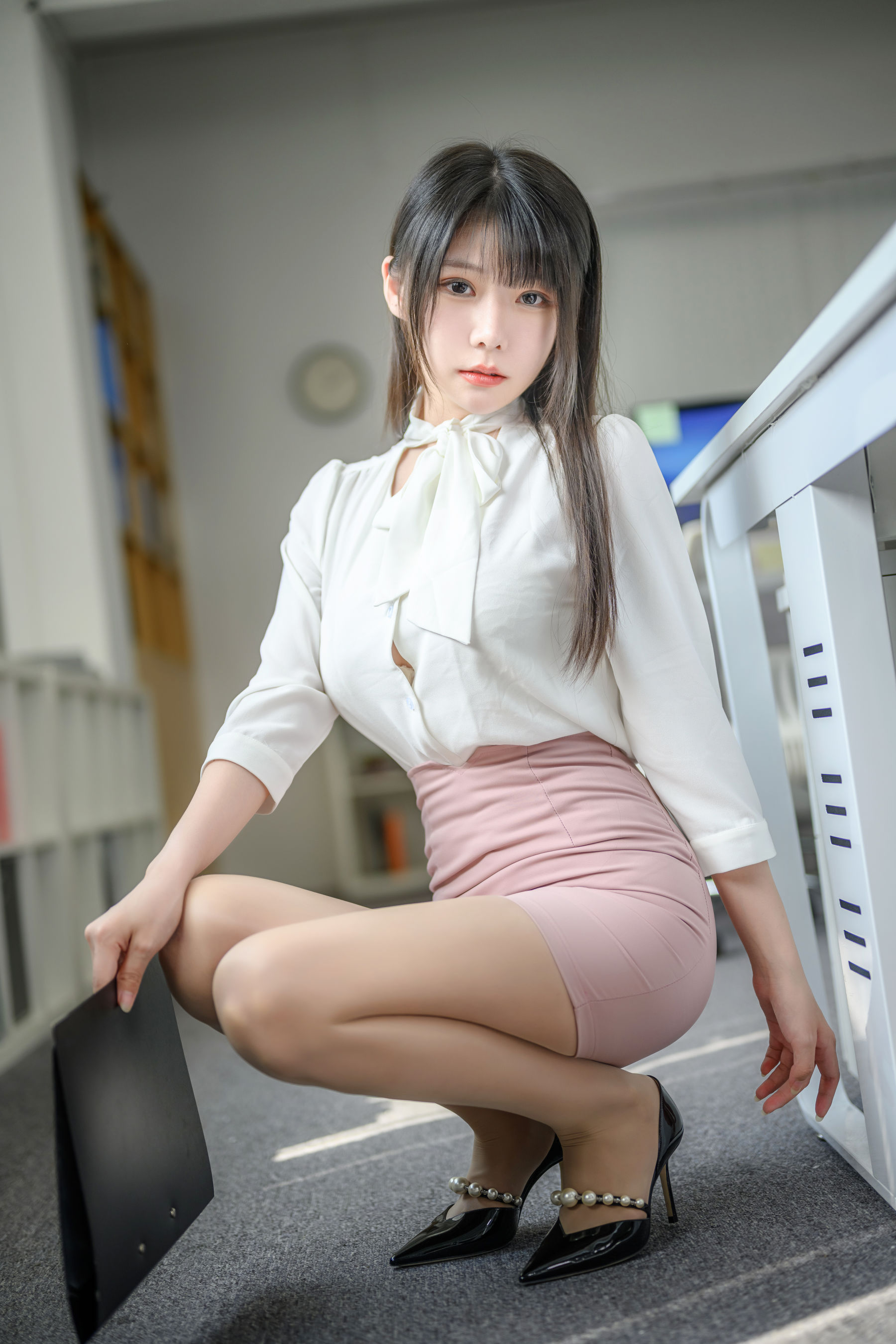 香草喵露露 – 粉白裙子 Cosplay-第37张