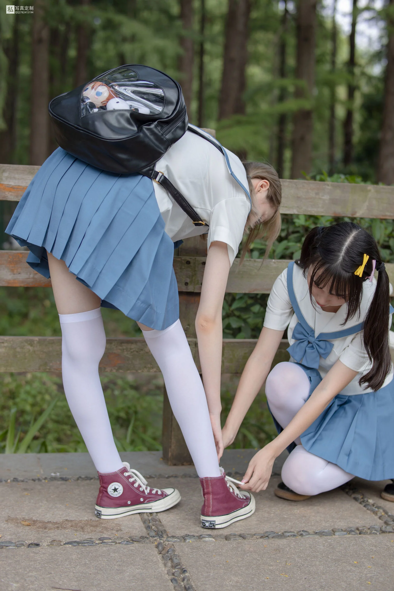 [森萝财团] JKFUN-025 默陌&Aika 80D白丝过膝袜  第41张-《94零社区》