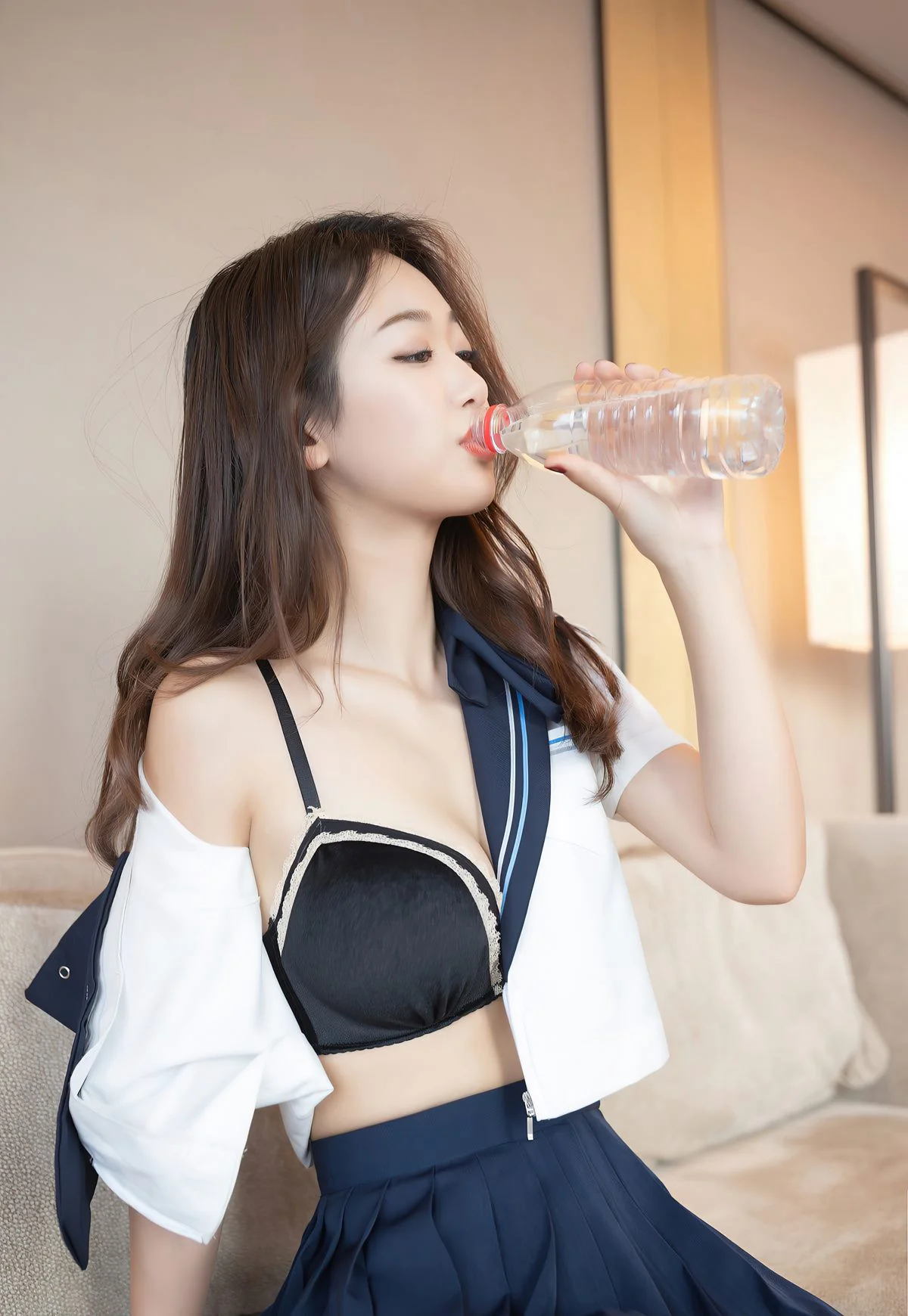 唐安琪2021性感JK学生装诱惑短裙白皙美腿  第10张-《94零社区》