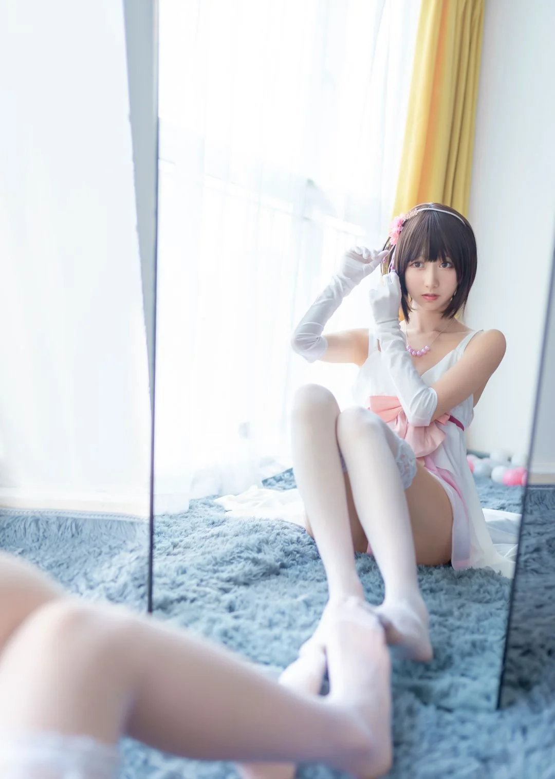 性感白丝美腿短发美女Cosplay大尺度高清纯美写真  第3张-《94零社区》