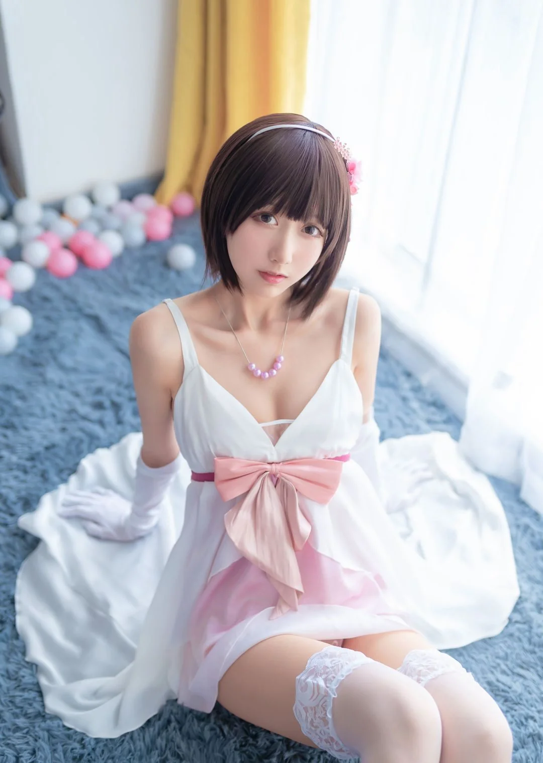 性感白丝美腿短发美女Cosplay大尺度高清纯美写真  第2张-《94零社区》