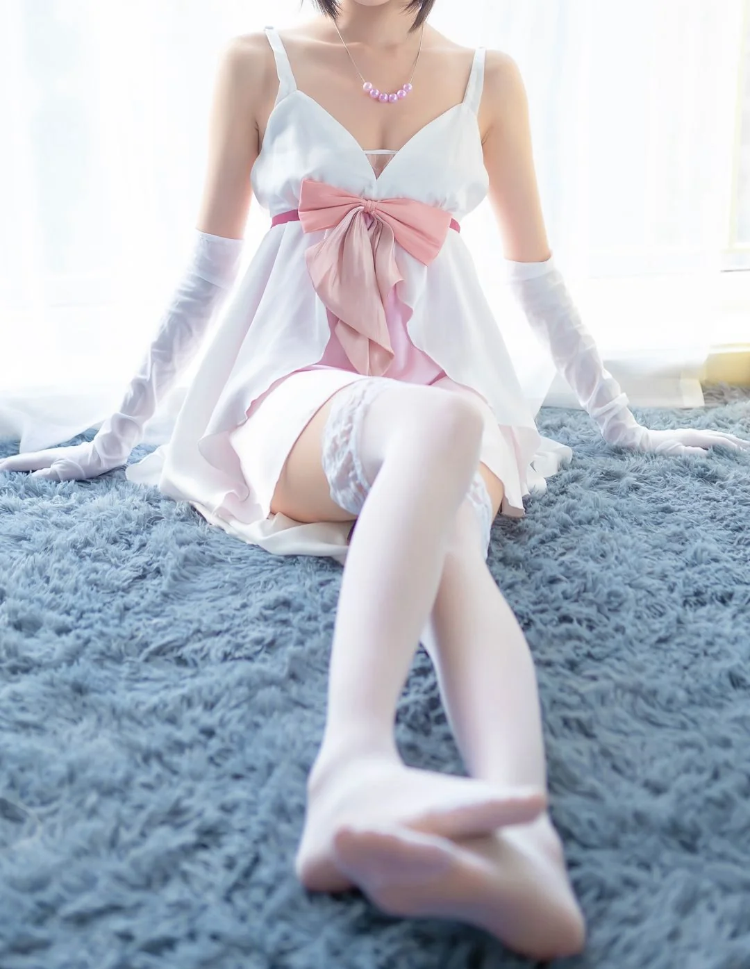 性感白丝美腿短发美女Cosplay大尺度高清纯美写真  第7张-《94零社区》