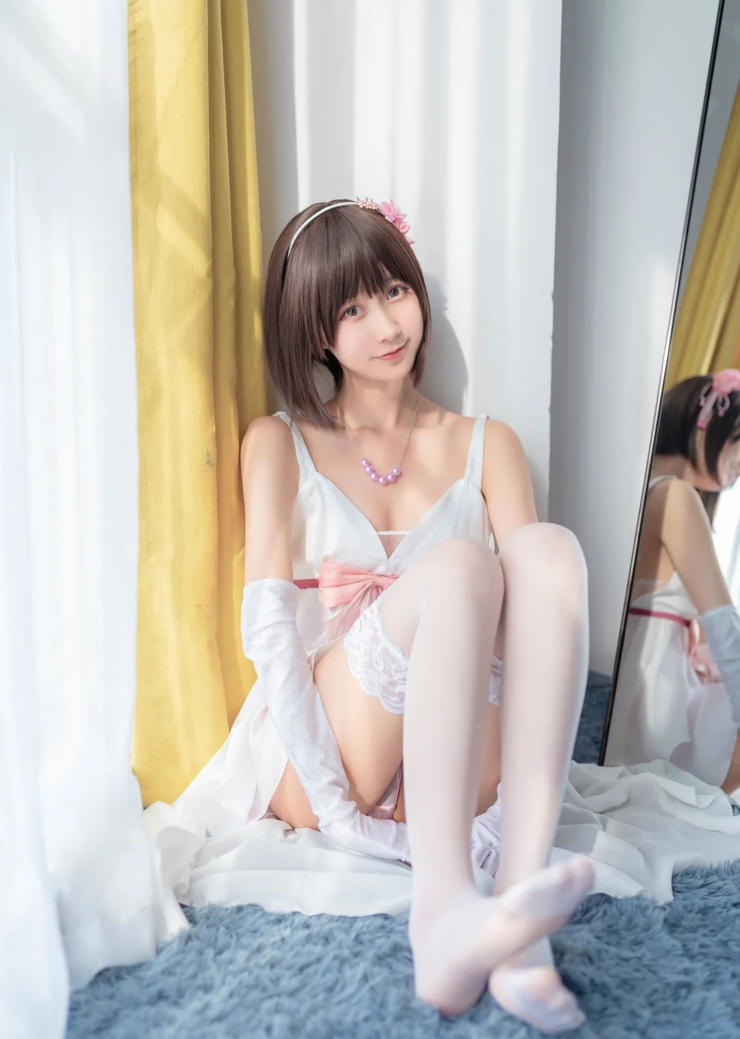 性感白丝美腿短发美女Cosplay大尺度高清纯美写真  第9张-《94零社区》
