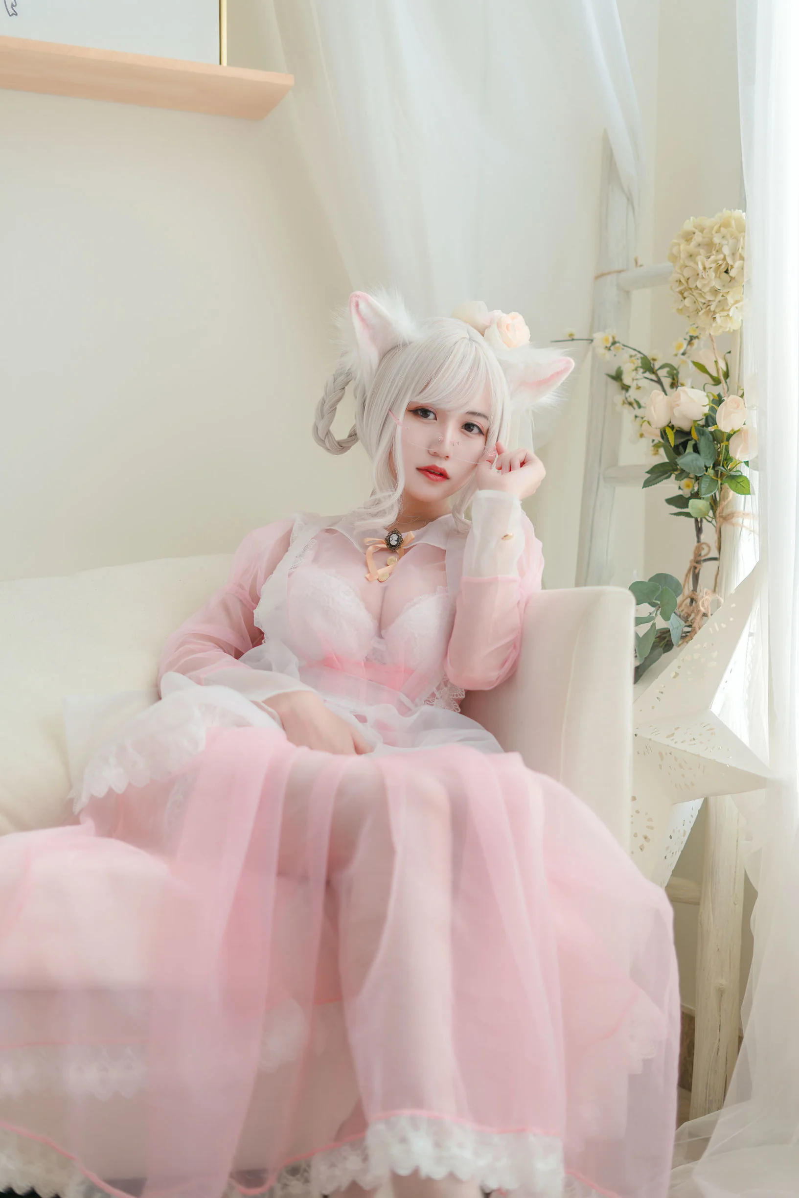 [网红COSER] 动漫博主小仓千代w - 透明粉色女仆  第5张-《94零社区》