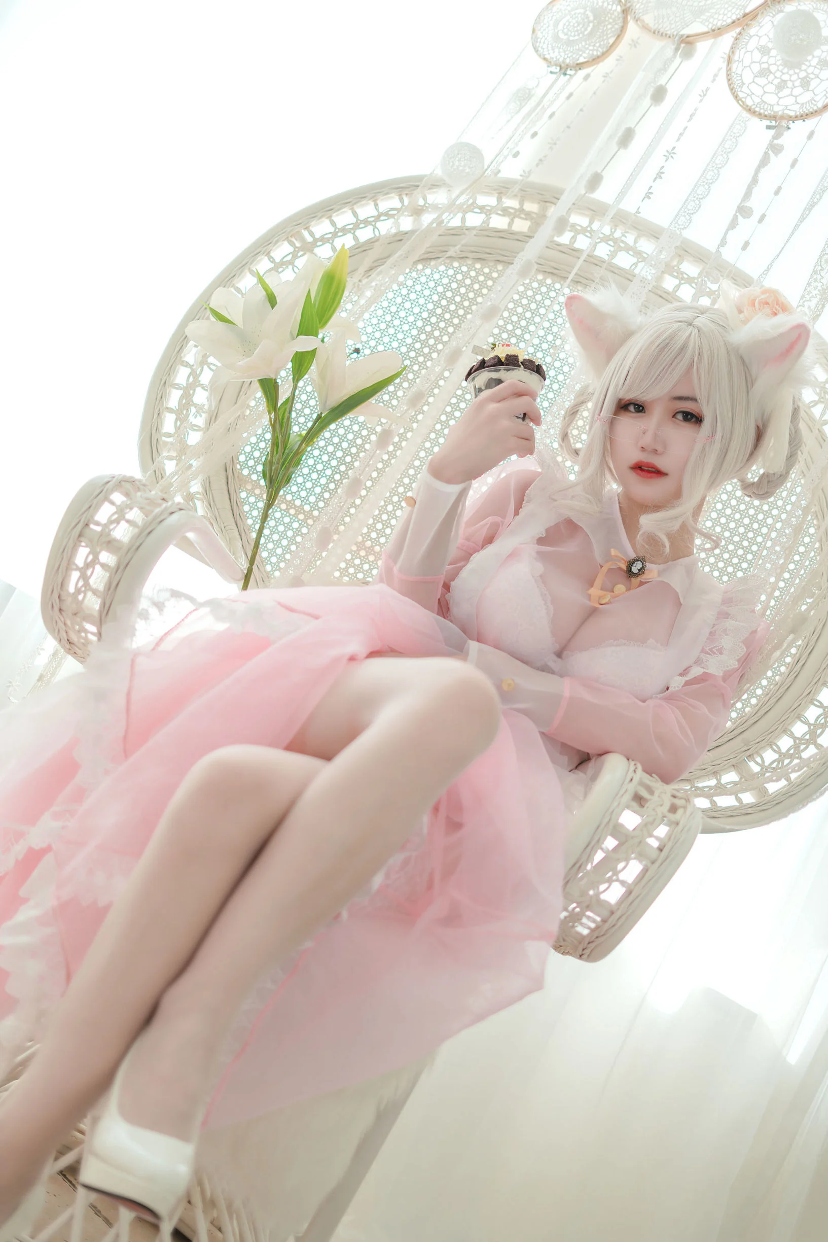 [网红COSER] 动漫博主小仓千代w - 透明粉色女仆  第14张-《94零社区》