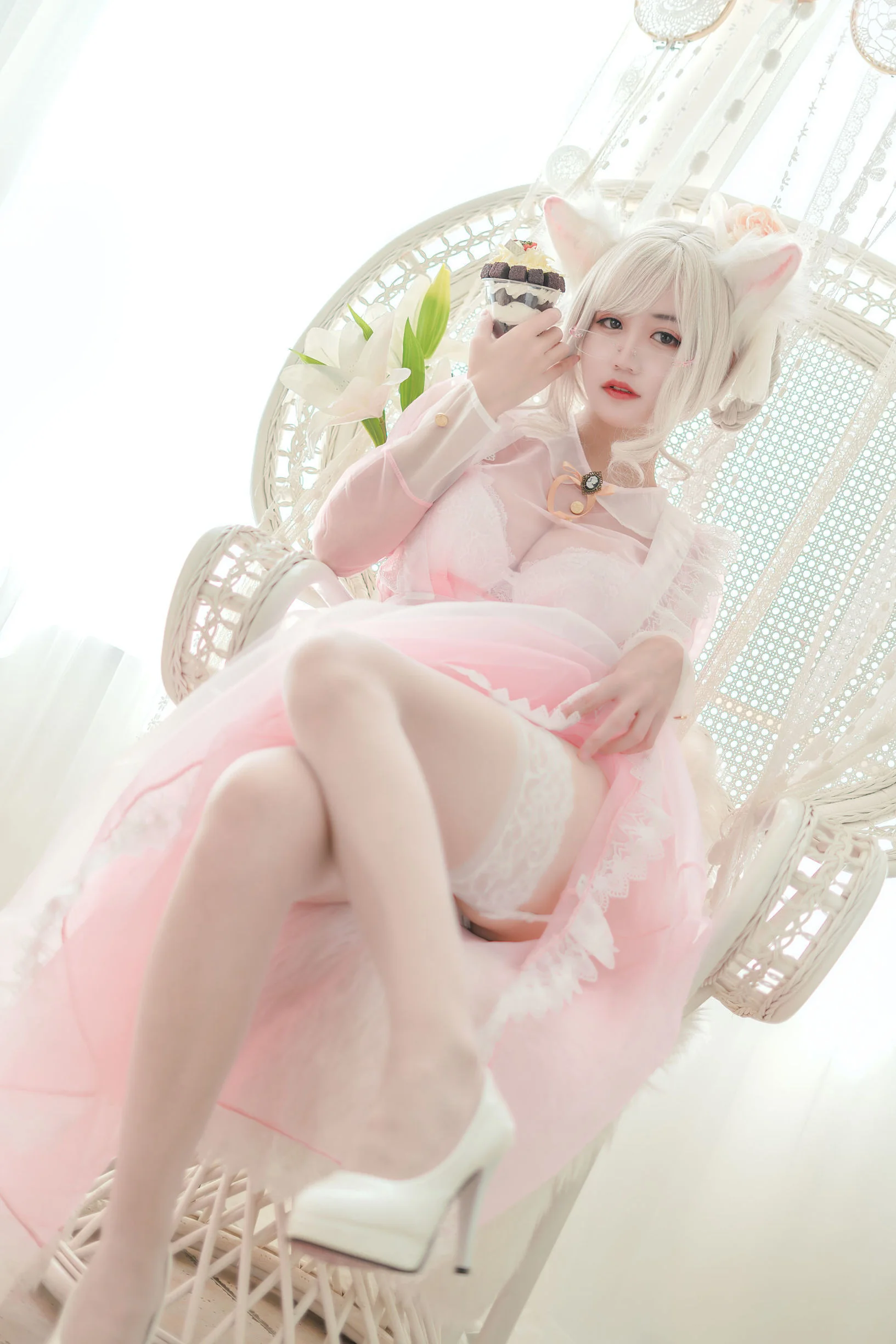 [网红COSER] 动漫博主小仓千代w - 透明粉色女仆  第13张-《94零社区》