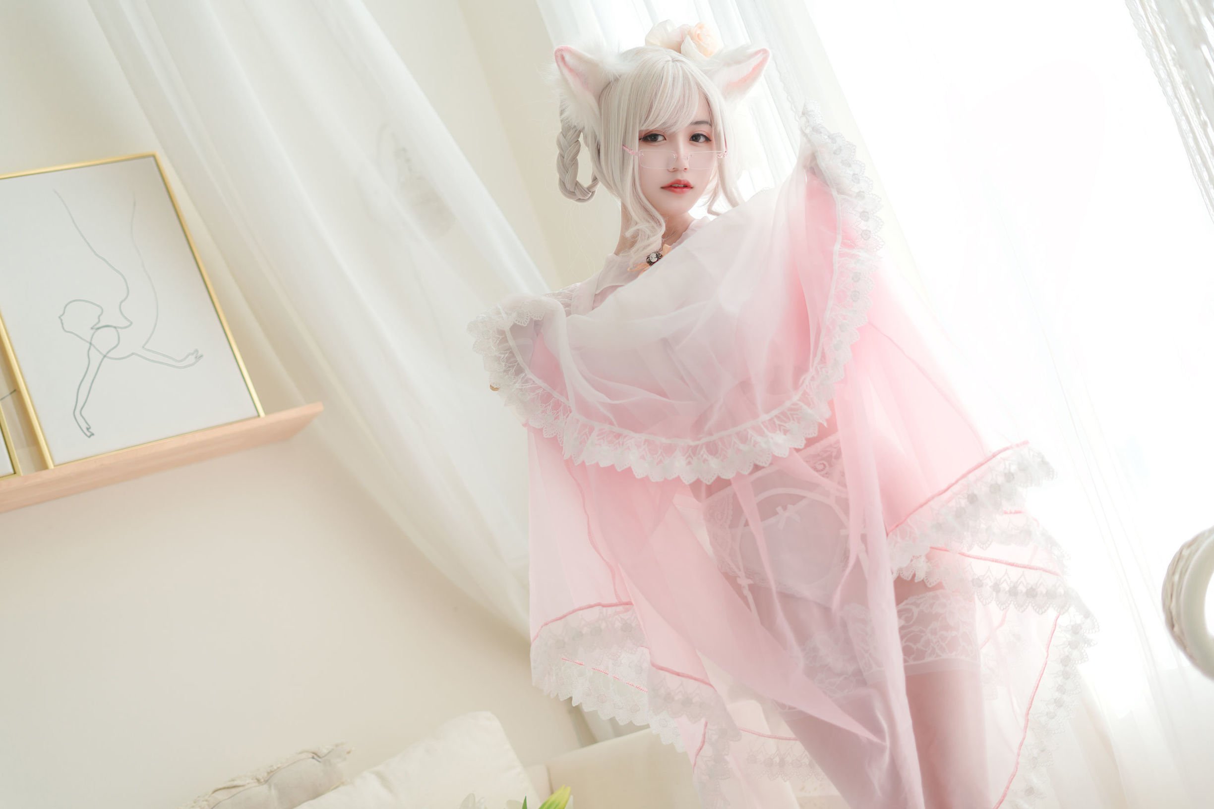[网红COSER] 动漫博主小仓千代w - 透明粉色女仆  第15张-《94零社区》