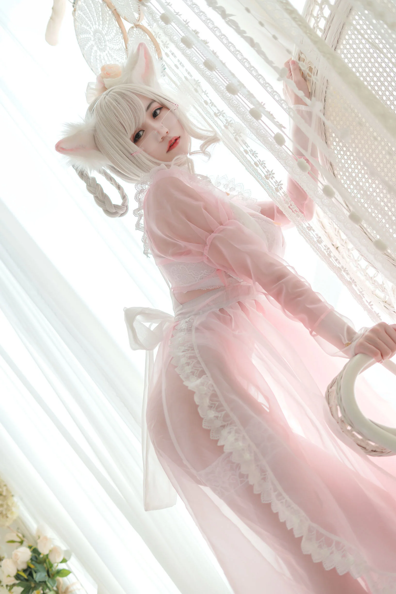 [网红COSER] 动漫博主小仓千代w - 透明粉色女仆  第18张-《94零社区》