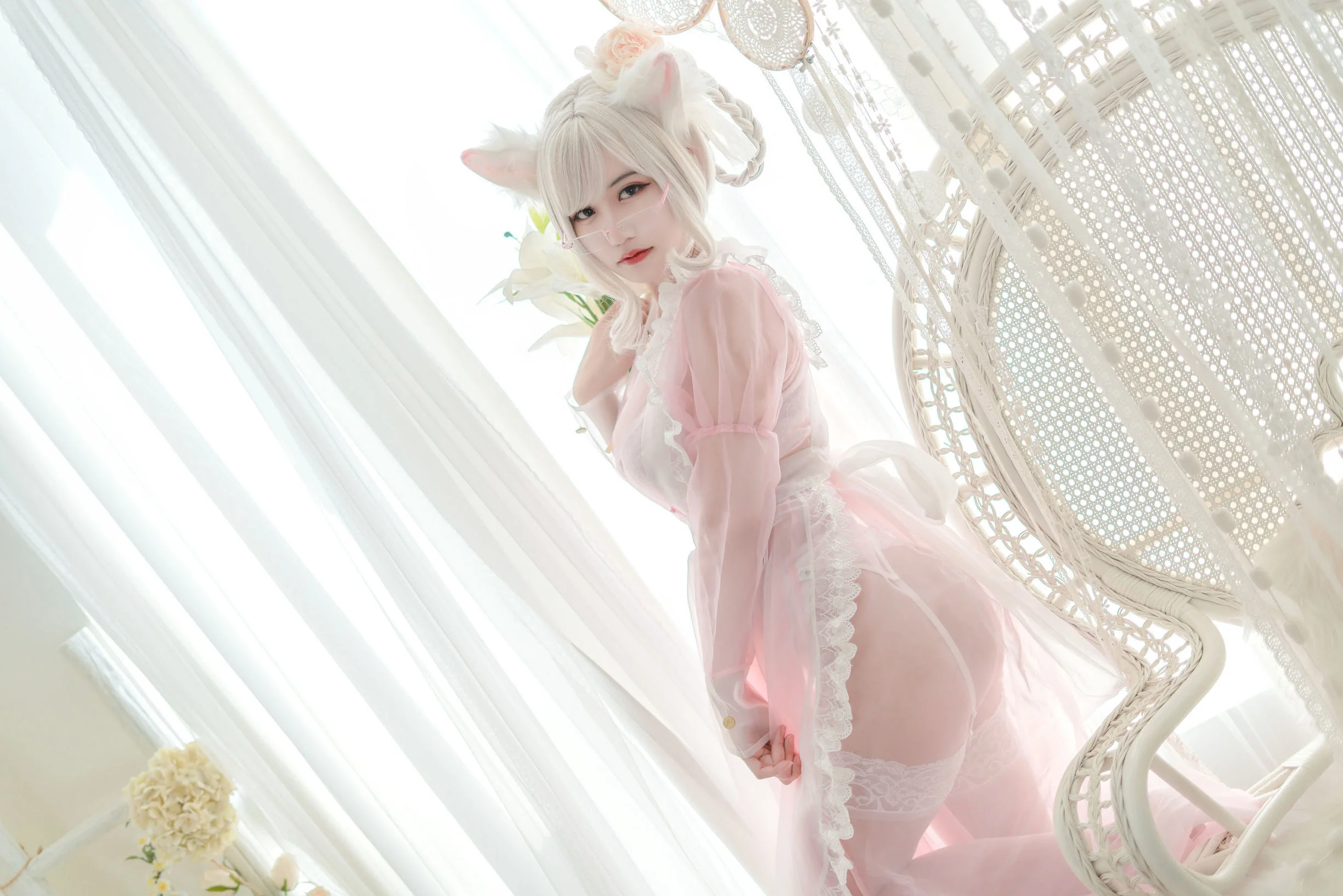 [网红COSER] 动漫博主小仓千代w - 透明粉色女仆  第22张-《94零社区》