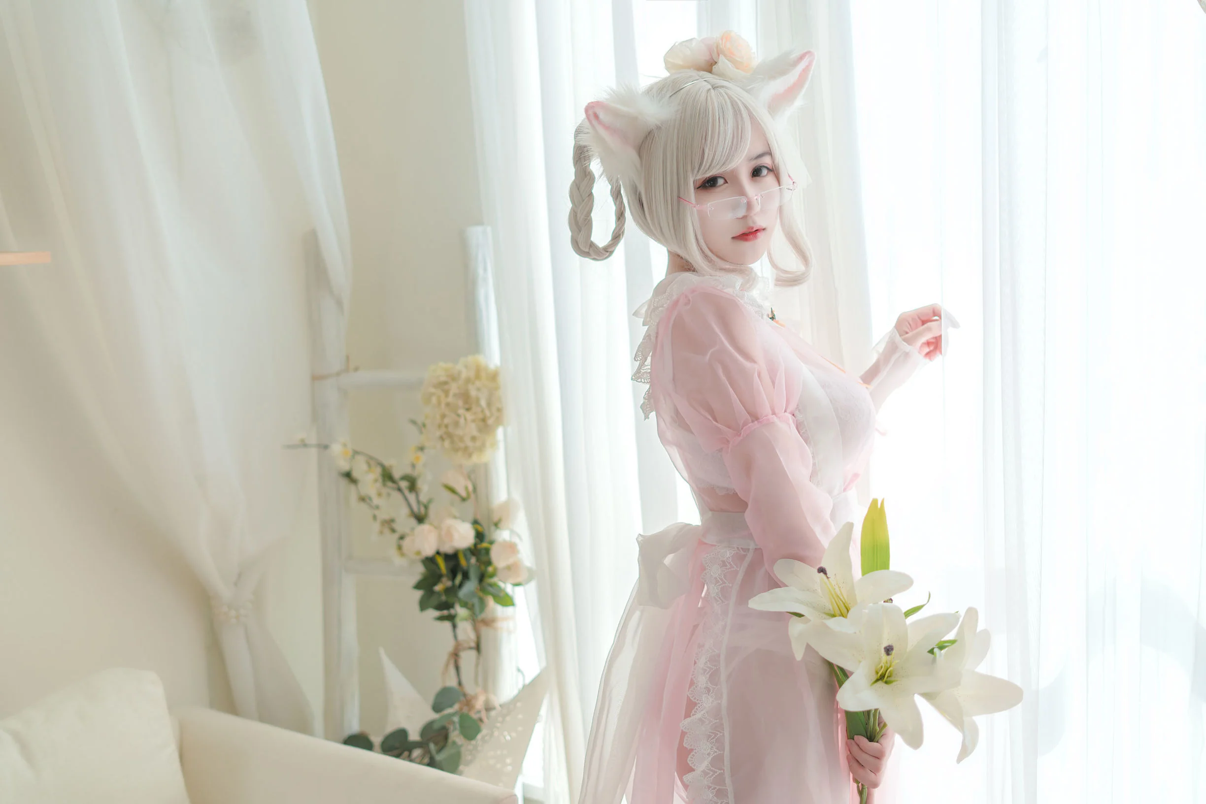 [网红COSER] 动漫博主小仓千代w - 透明粉色女仆  第21张-《94零社区》