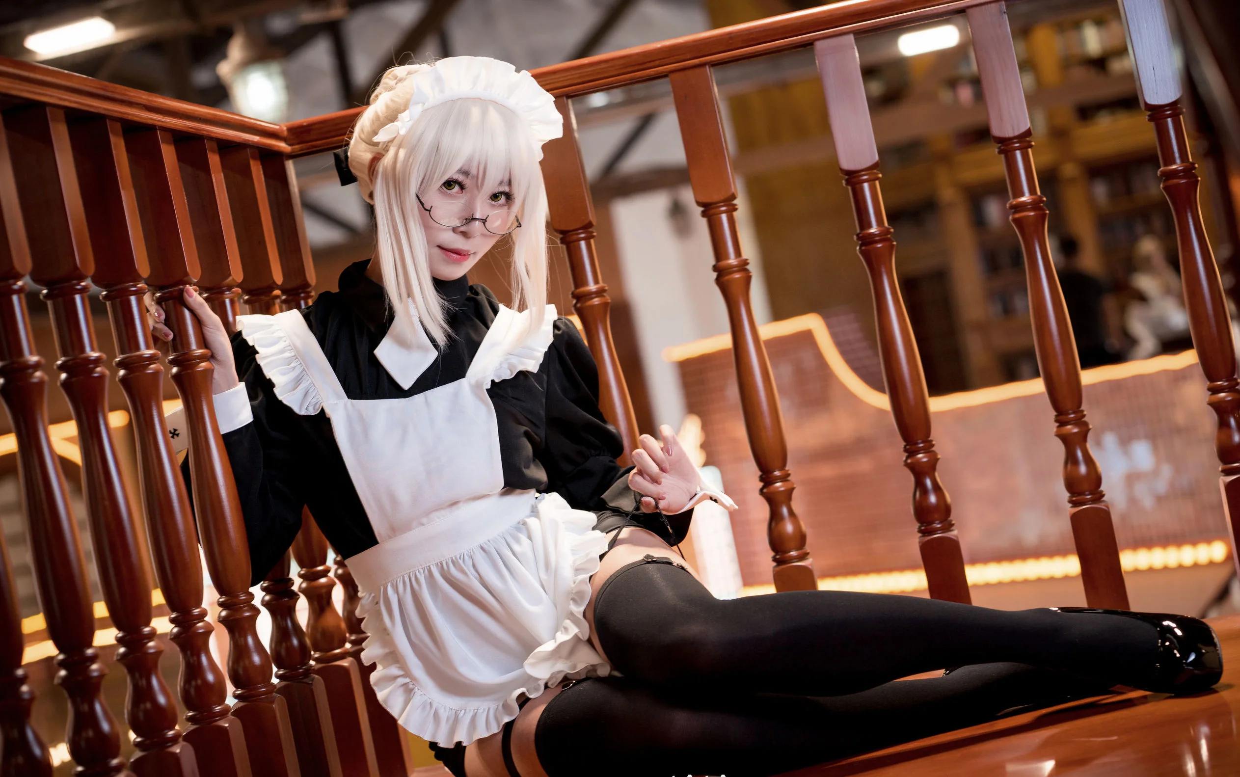 [Cosplay写真] 动漫博主Money冷冷 - 95式玉玲珑-黑呆女仆  第4张-《94零社区》
