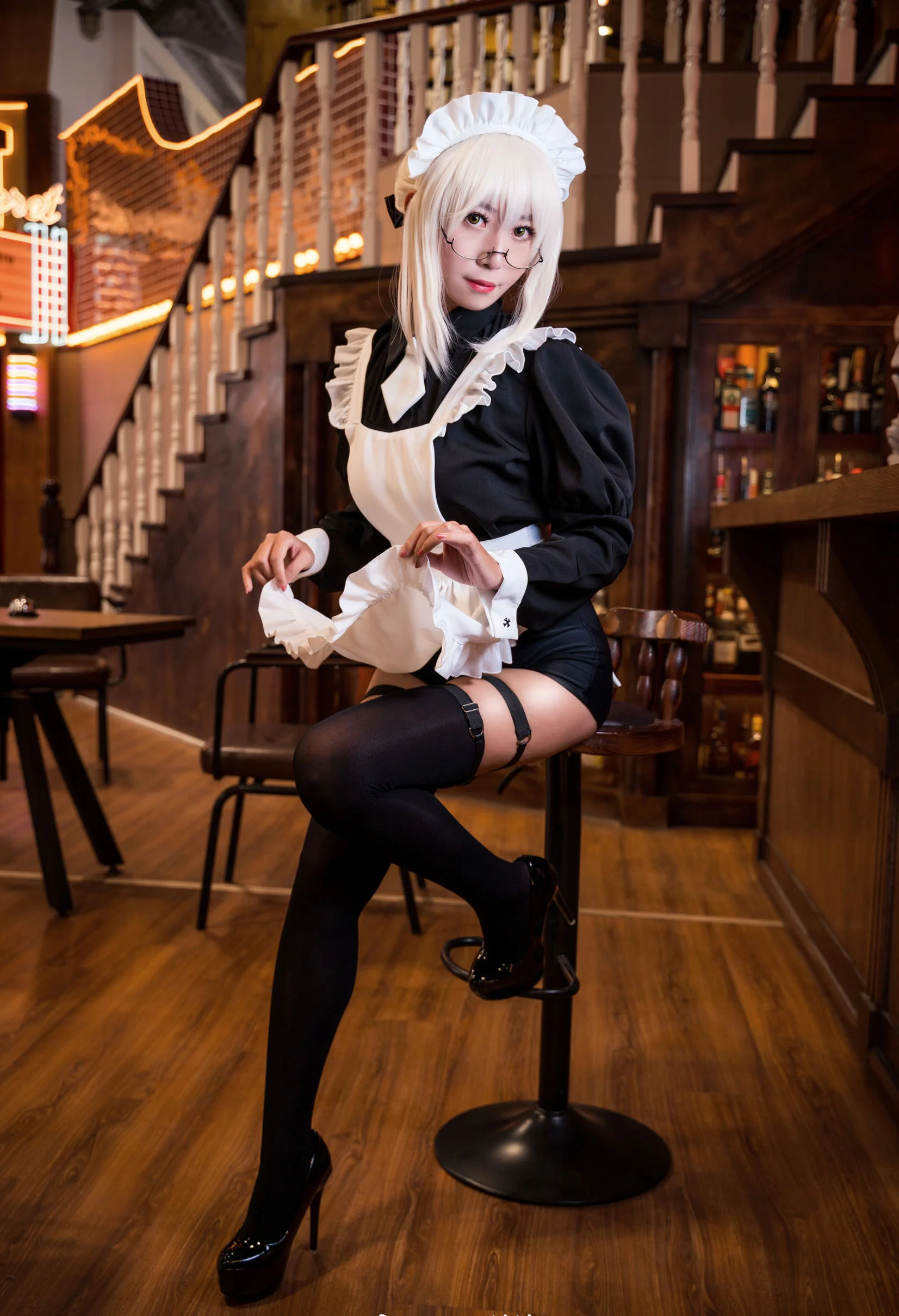 [Cosplay写真] 动漫博主Money冷冷 - 95式玉玲珑-黑呆女仆  第6张-《94零社区》