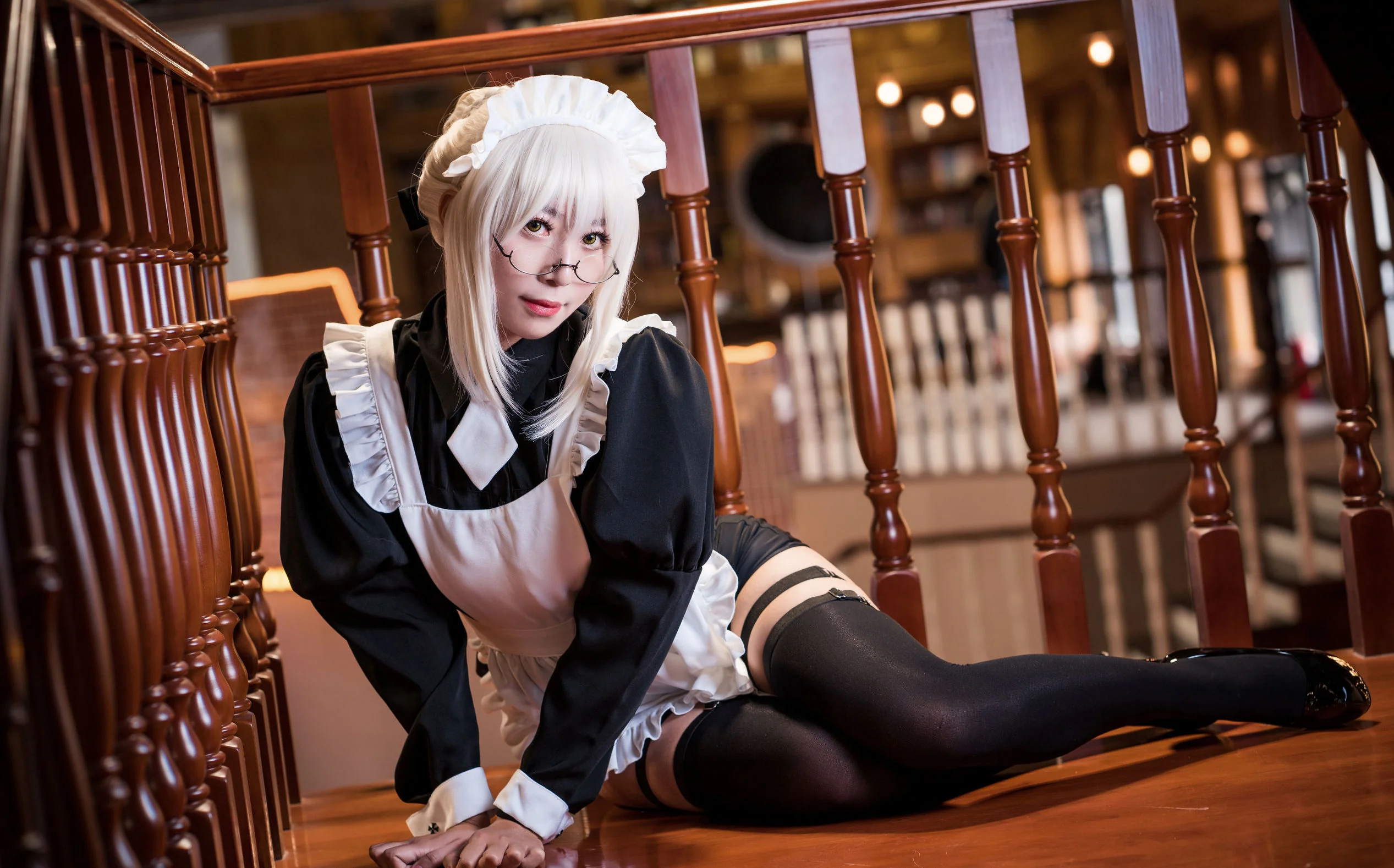 [Cosplay写真] 动漫博主Money冷冷 - 95式玉玲珑-黑呆女仆  第5张-《94零社区》