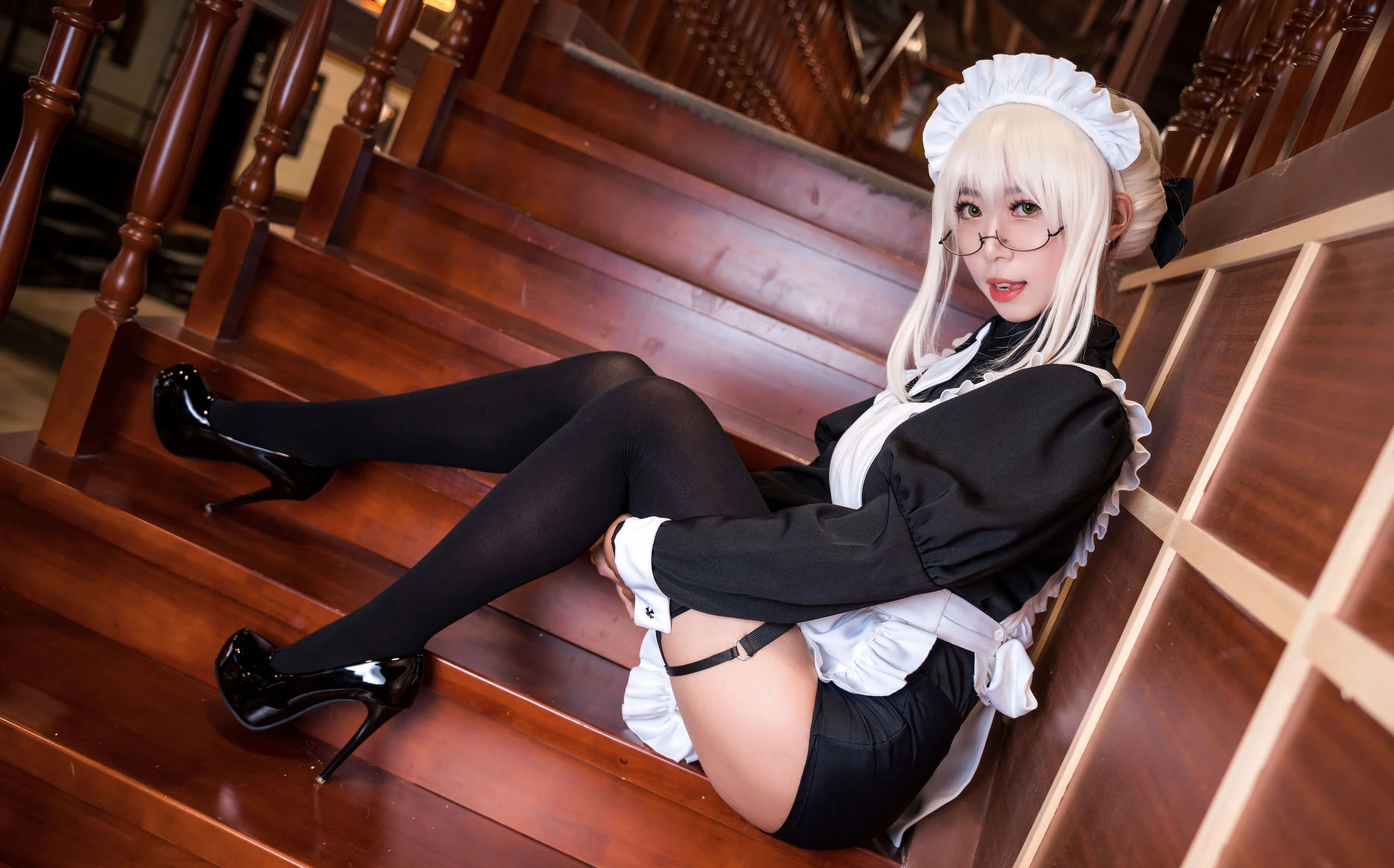 [Cosplay写真] 动漫博主Money冷冷 - 95式玉玲珑-黑呆女仆  第7张-《94零社区》